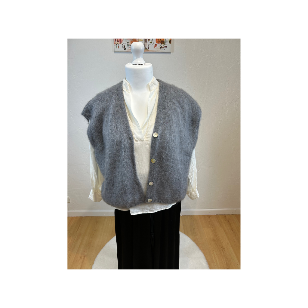 GILET MARION MOHAIR GRIS