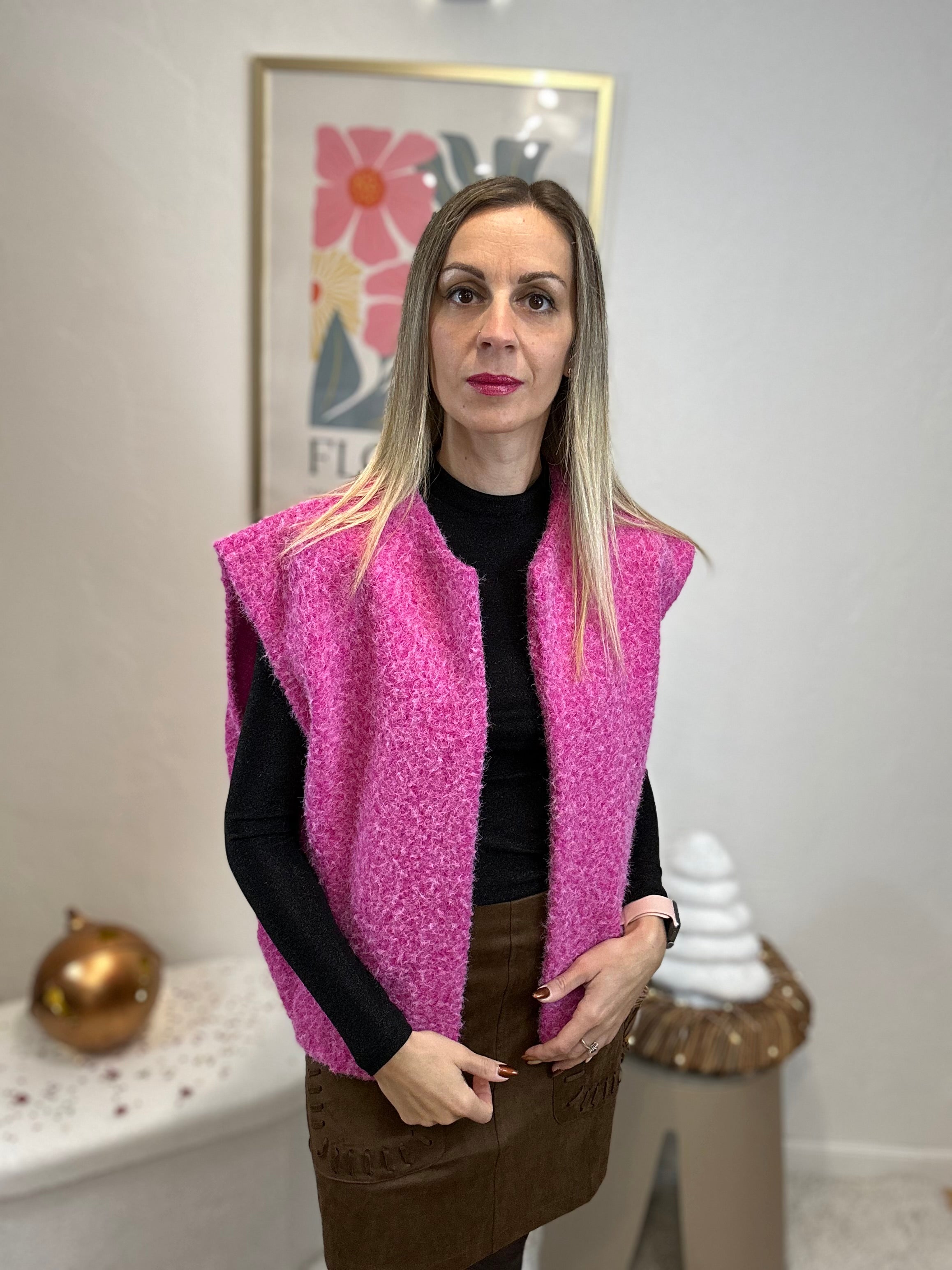 GILET ROSALIE FUSHIA