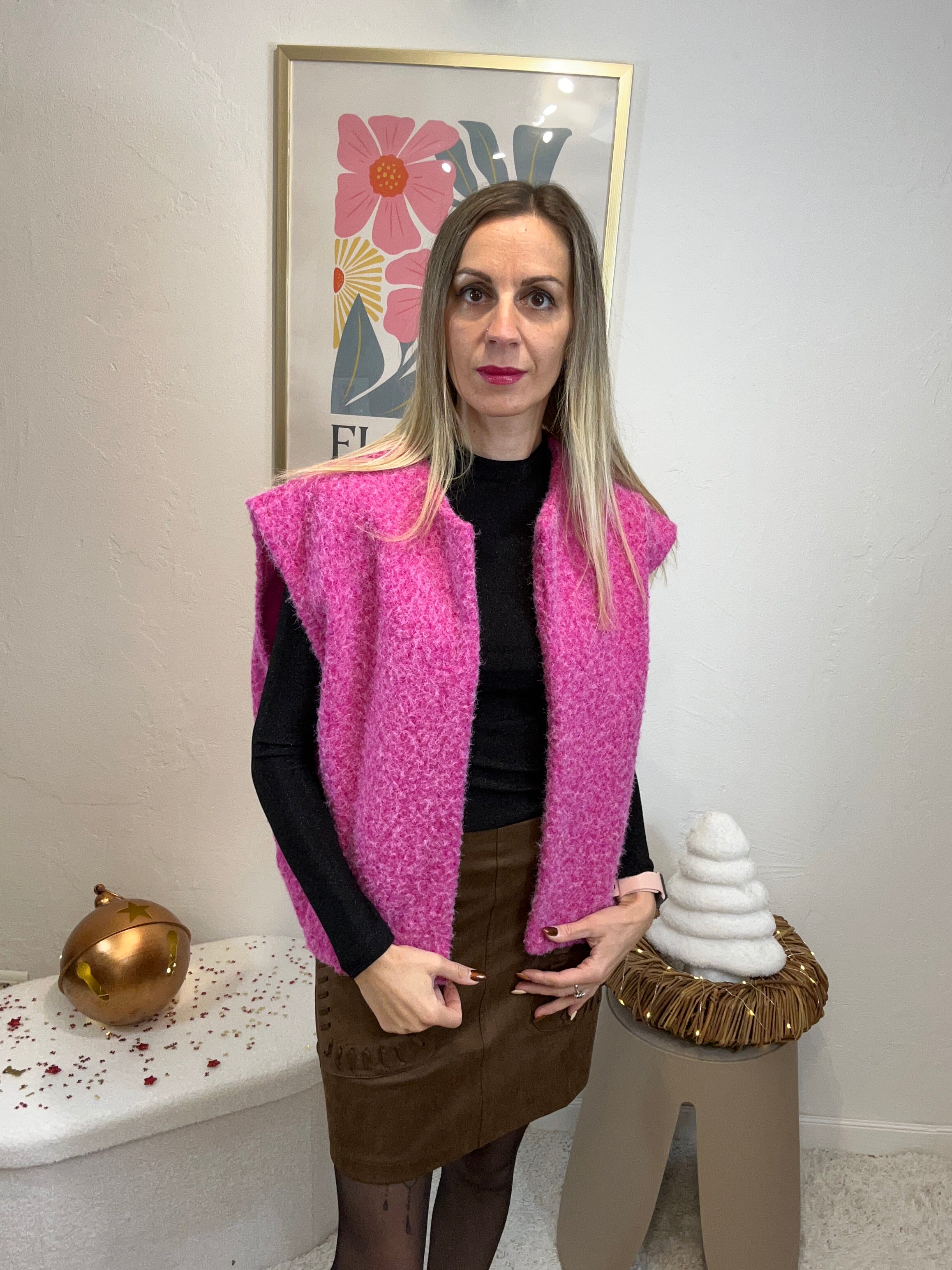 GILET ROSALIE FUSHIA