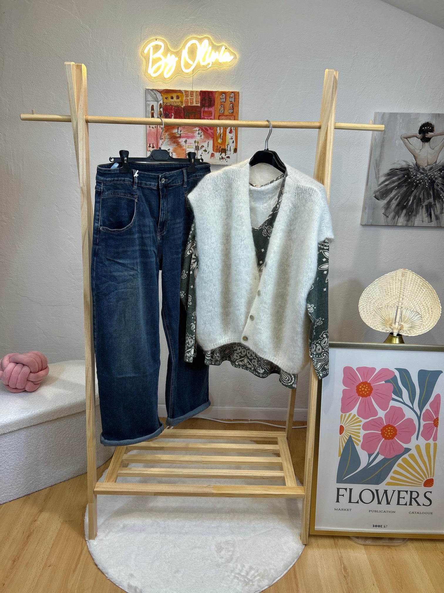 GILET MARION ECRU MOHAIR