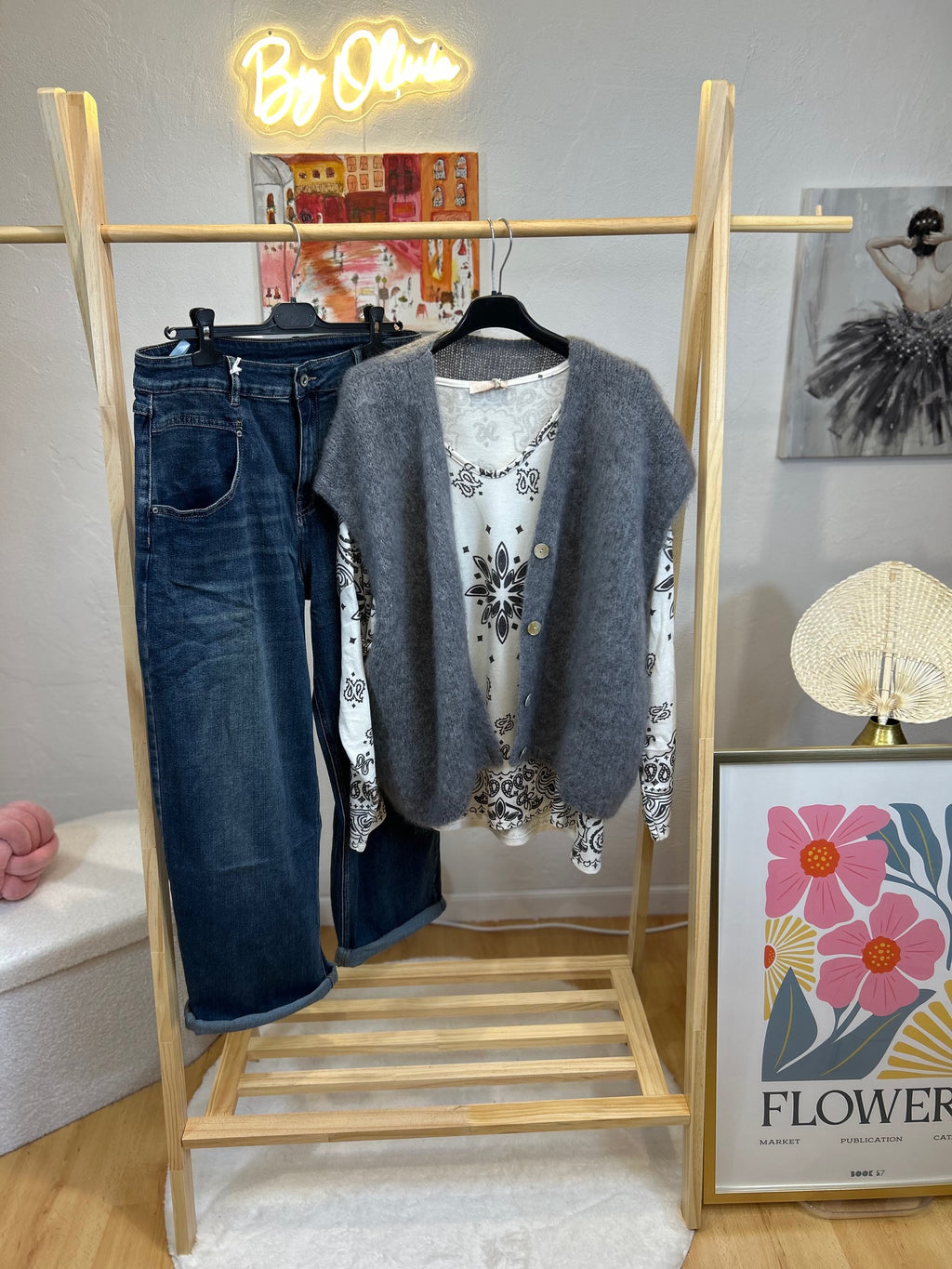 GILET MARION MOHAIR GRIS