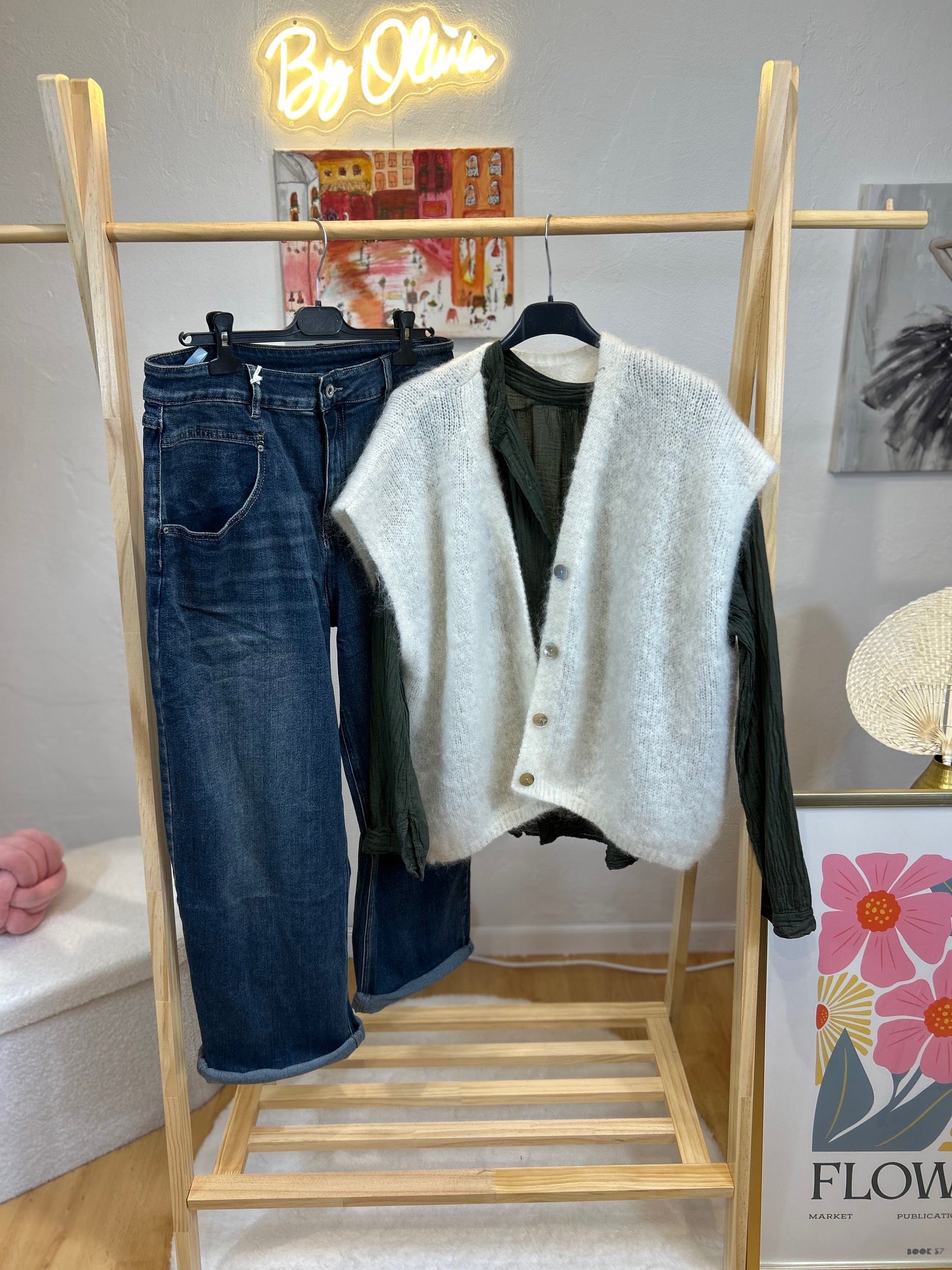 GILET MARION ECRU MOHAIR