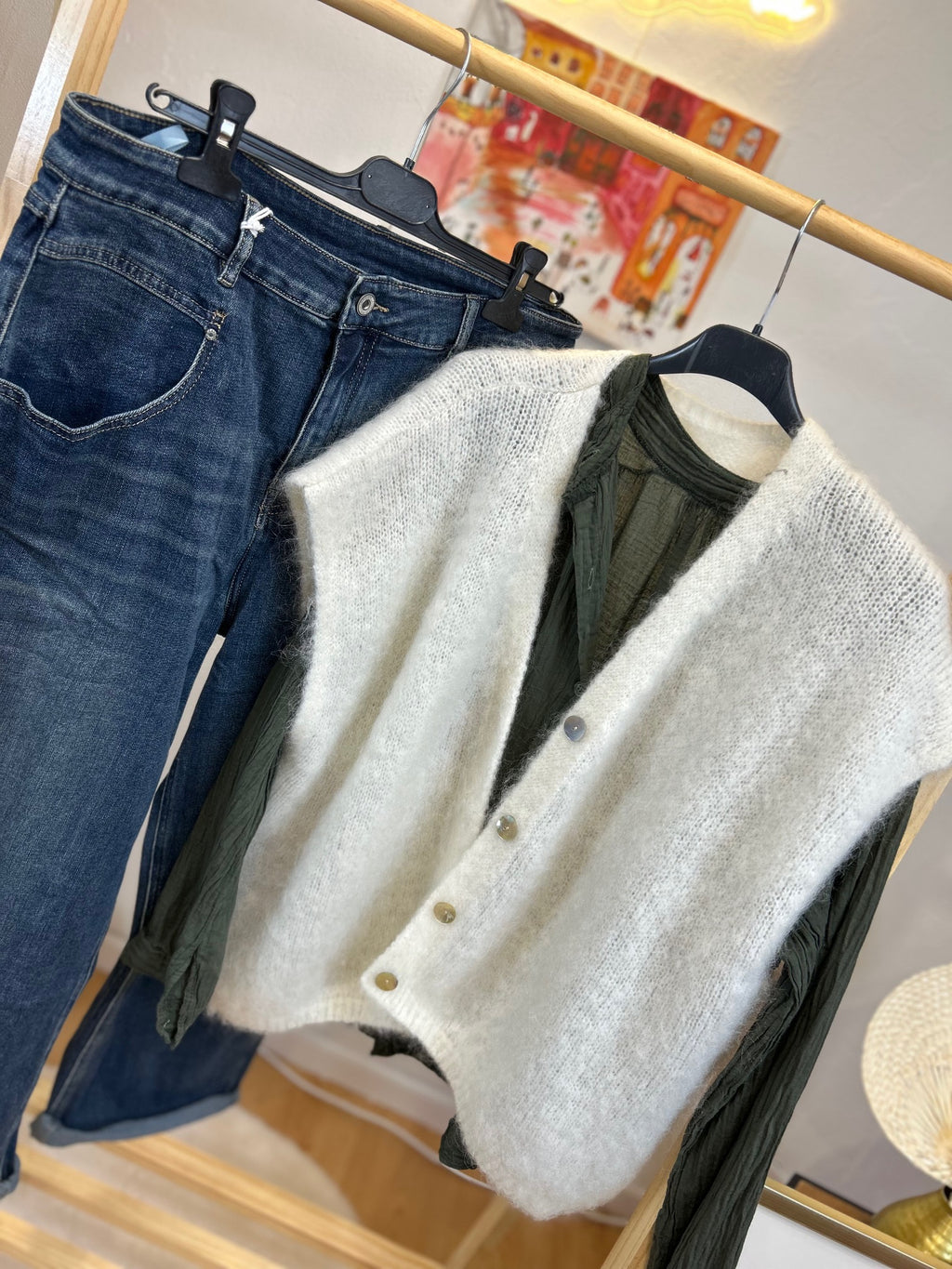 GILET MARION ECRU MOHAIR