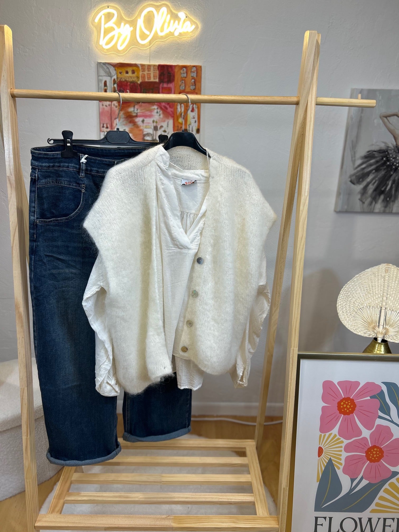 GILET MARION ECRU MOHAIR