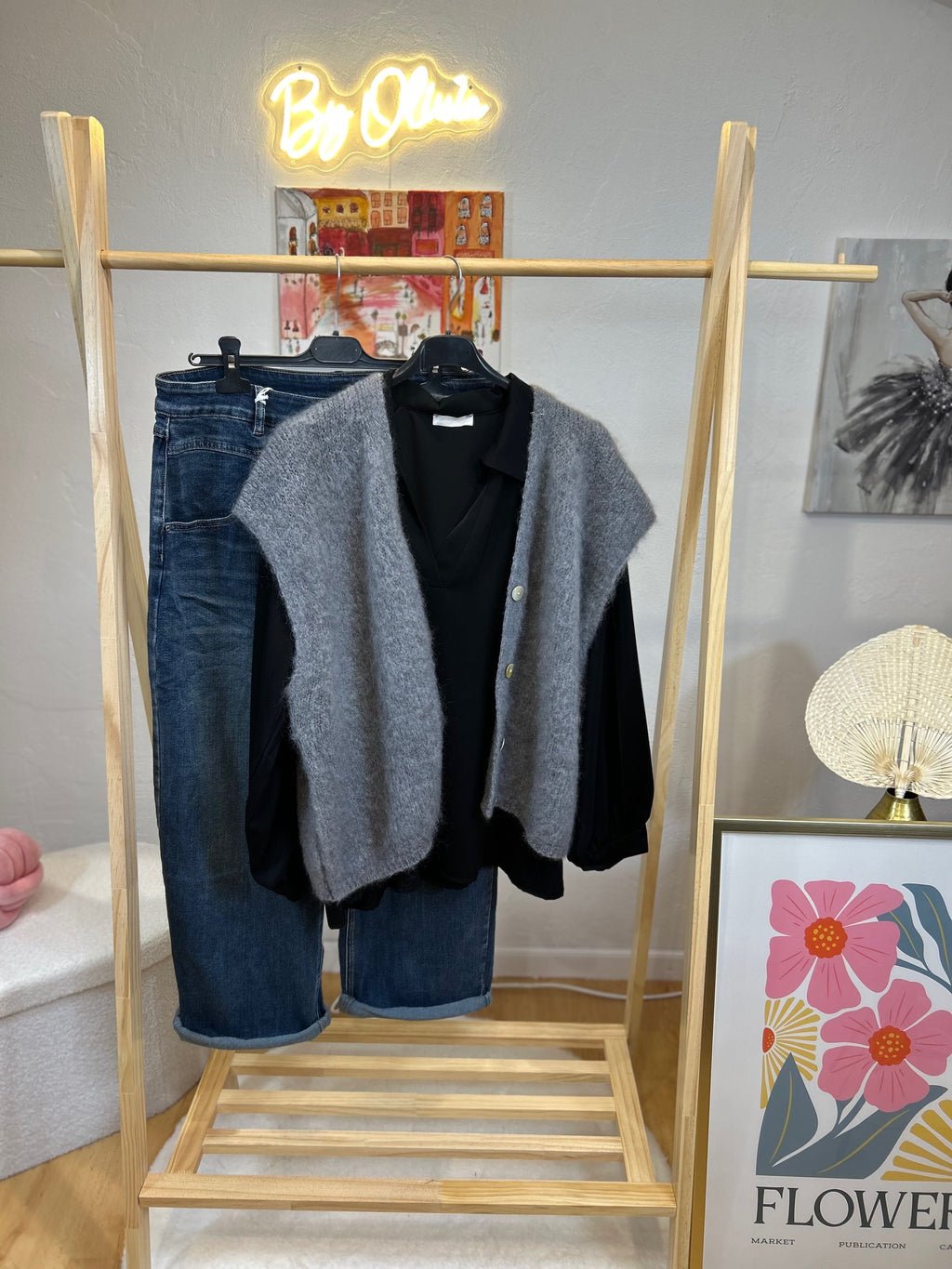 GILET MARION MOHAIR GRIS