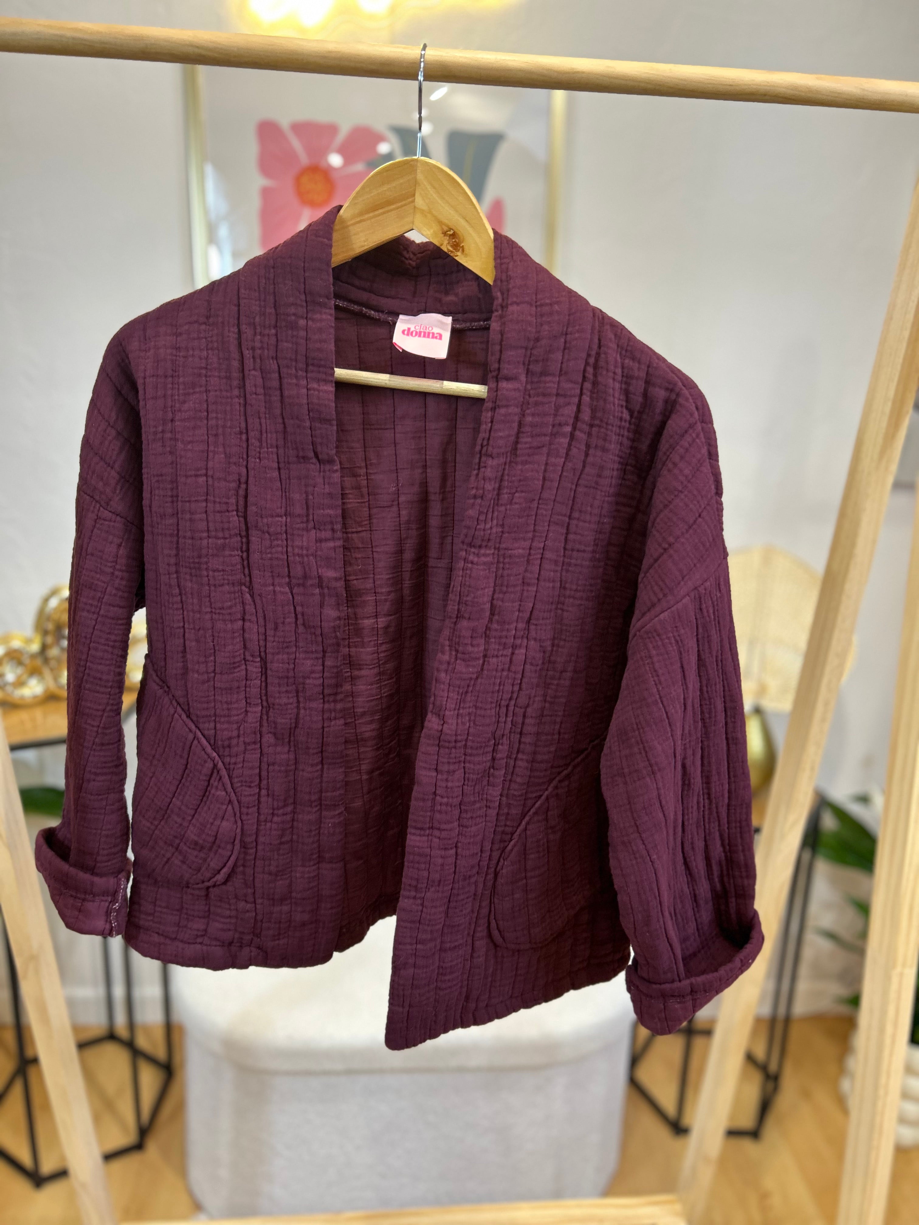 BLOUSE FLEUR BORDEAUX