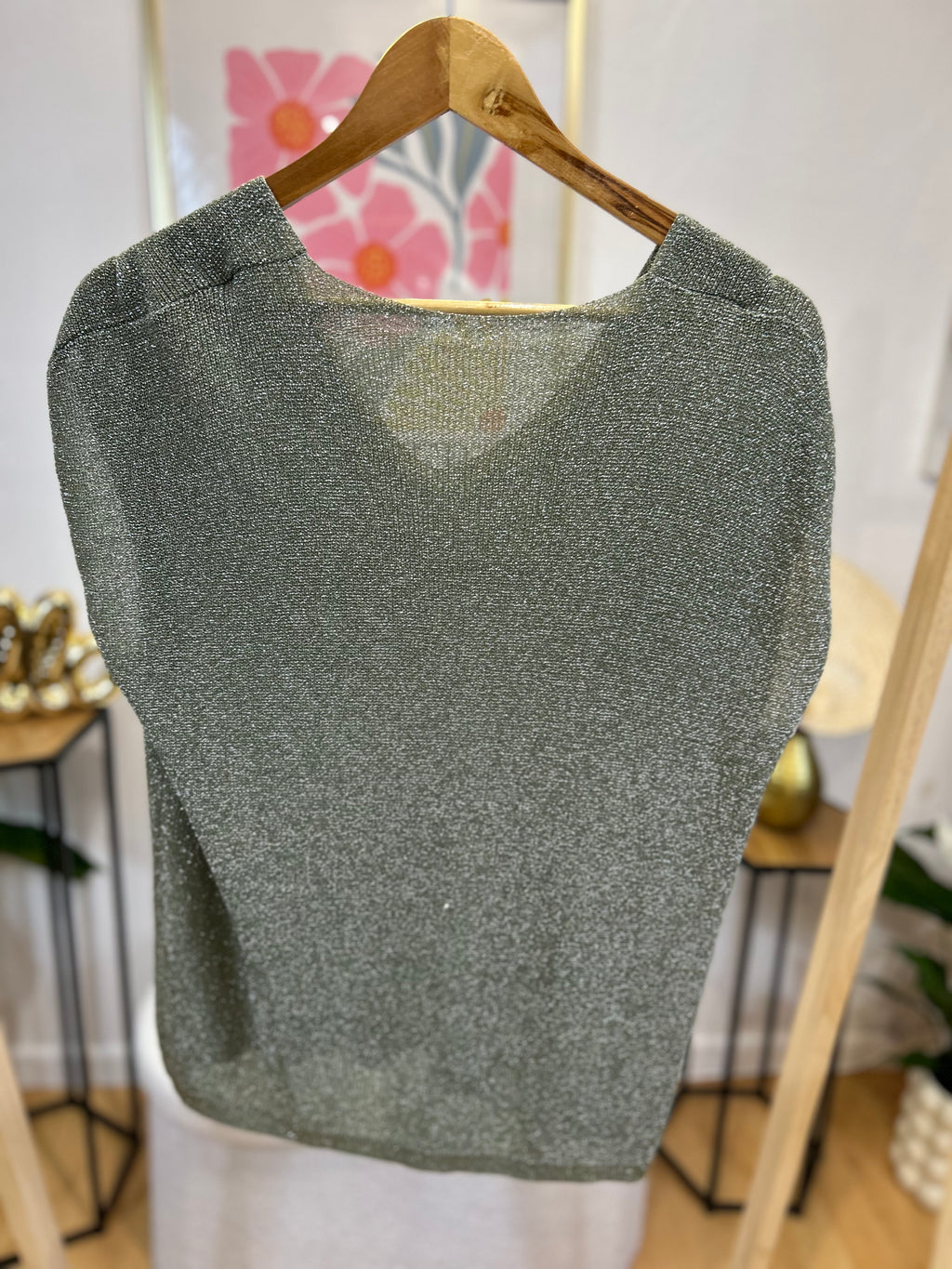 T-SHIRT CANDICE PAILLETTES VERT