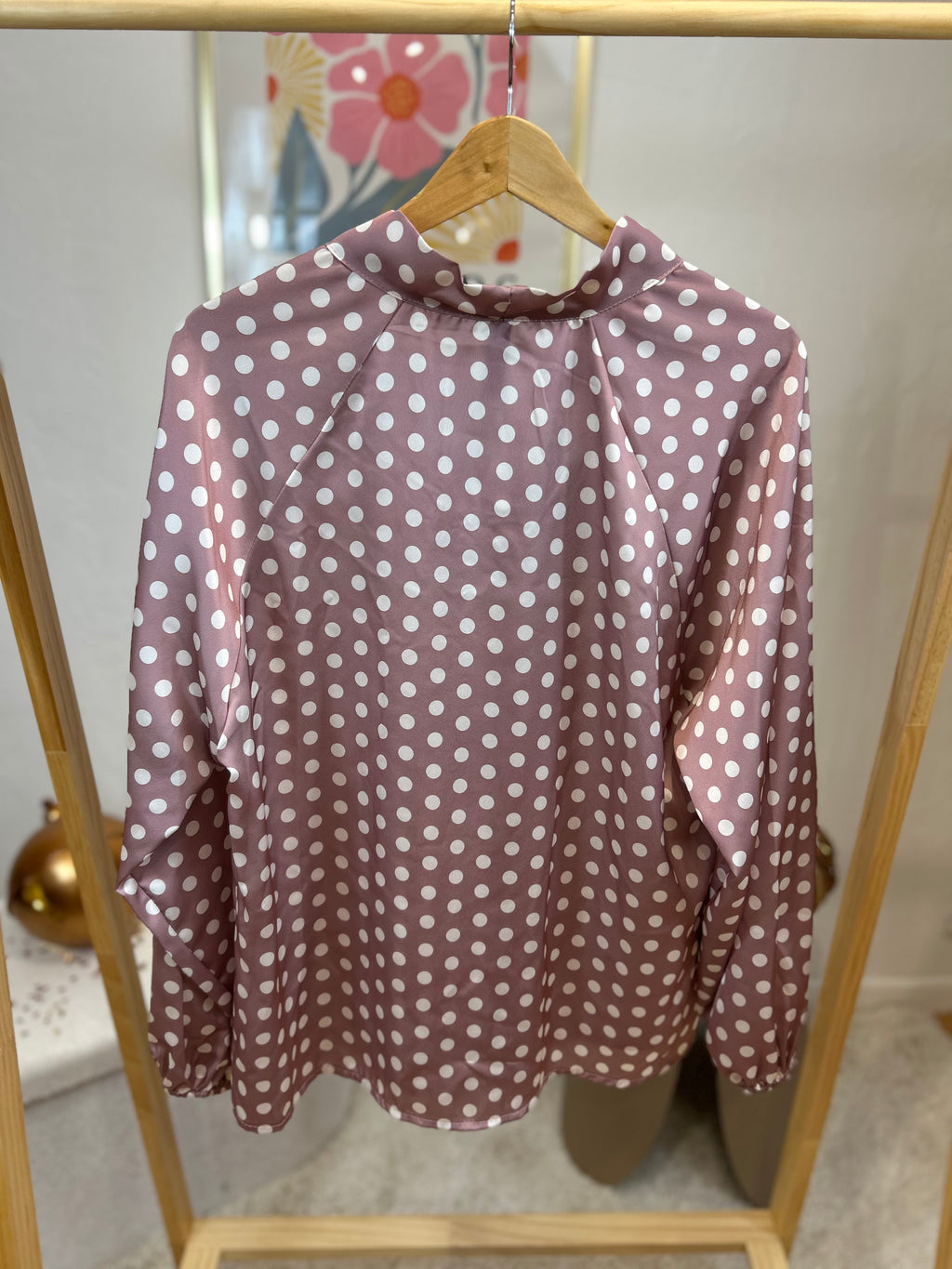 BLOUSE A POIS MAUVE