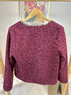 VESTE EN TWEED LEOPARD BORDEAUX