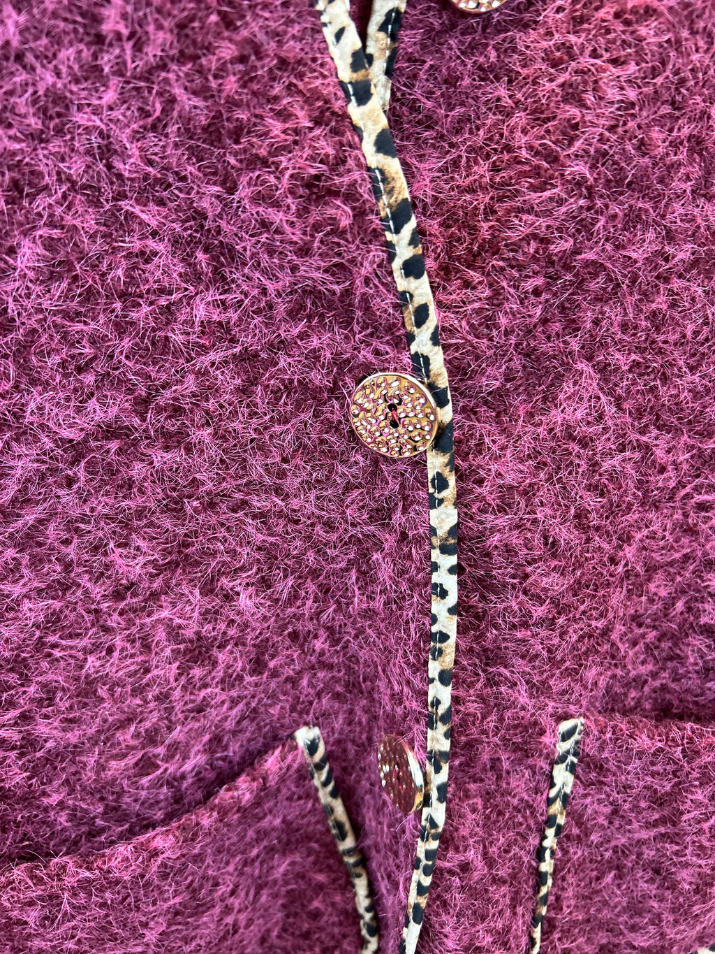 VESTE EN TWEED LEOPARD BORDEAUX