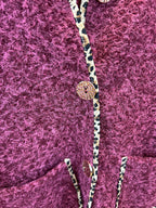 VESTE EN TWEED LEOPARD BORDEAUX