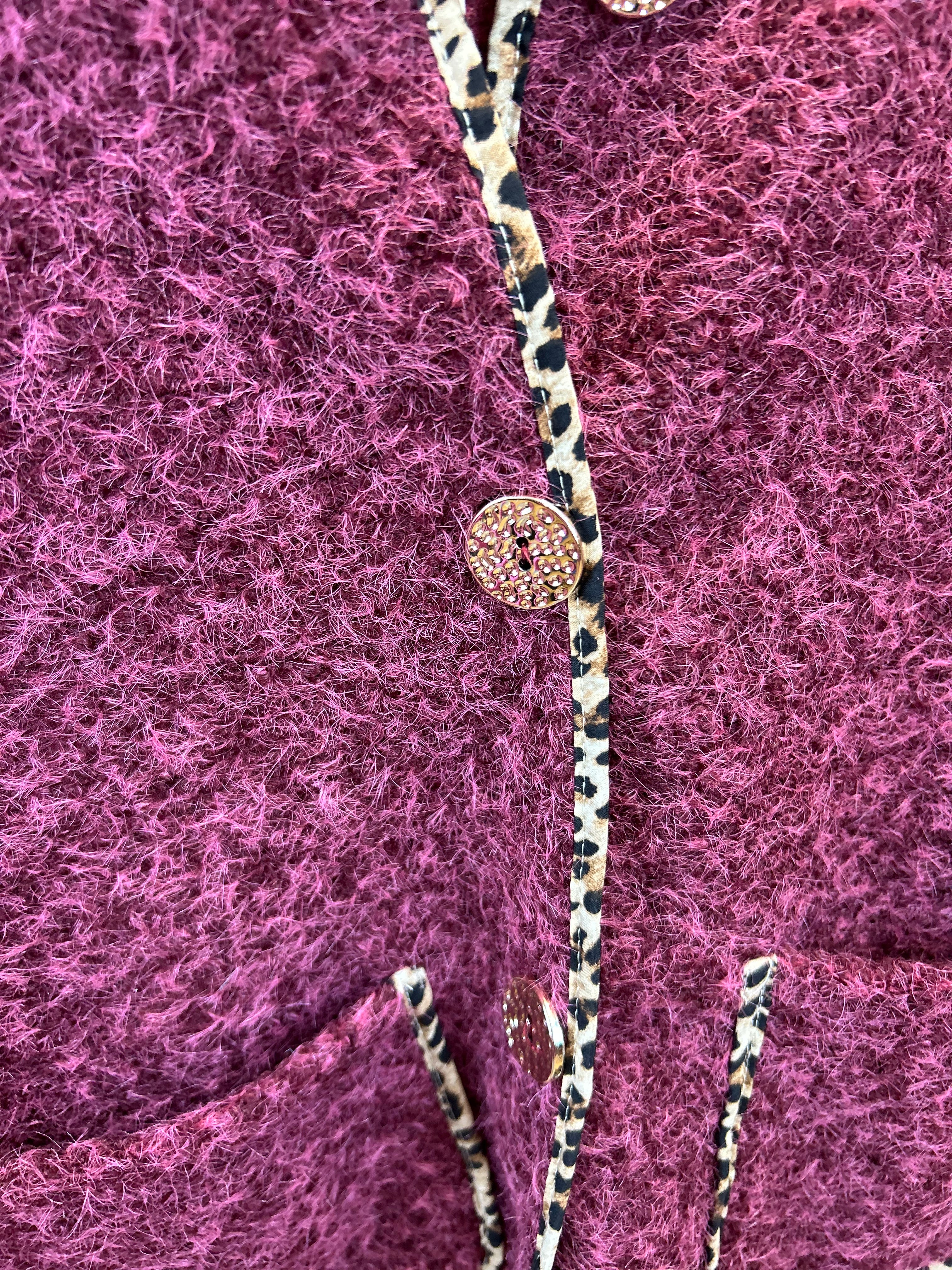 VESTE EN TWEED LEOPARD BORDEAUX