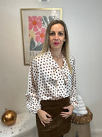BLOUSE A POIS IVOIRE
