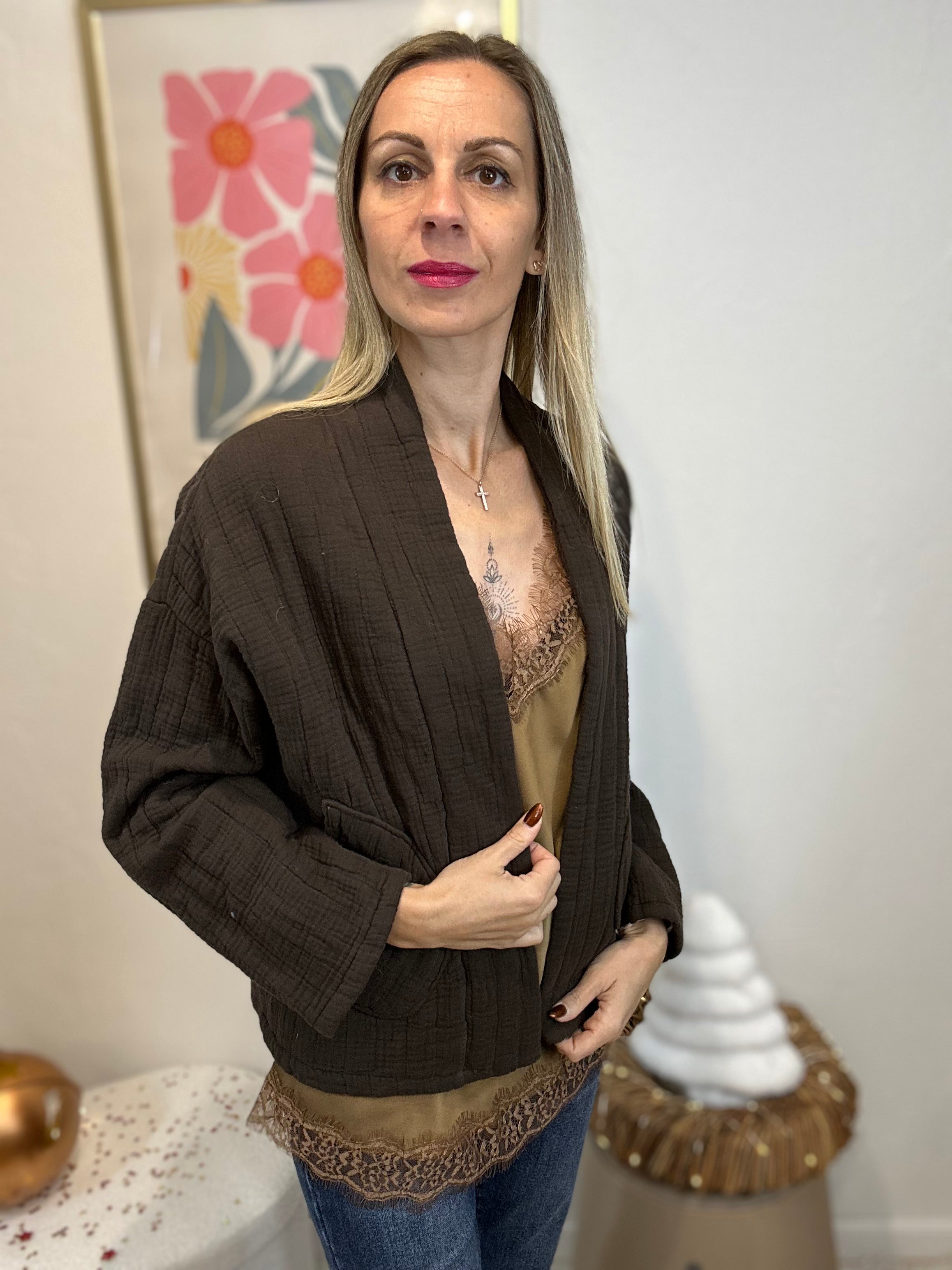 BLOUSE FLEUR CHOCOLAT