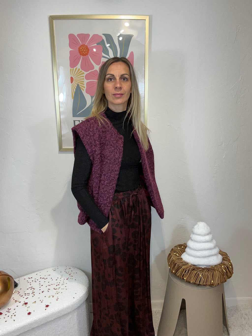 PANTALON SONI BORDEAUX
