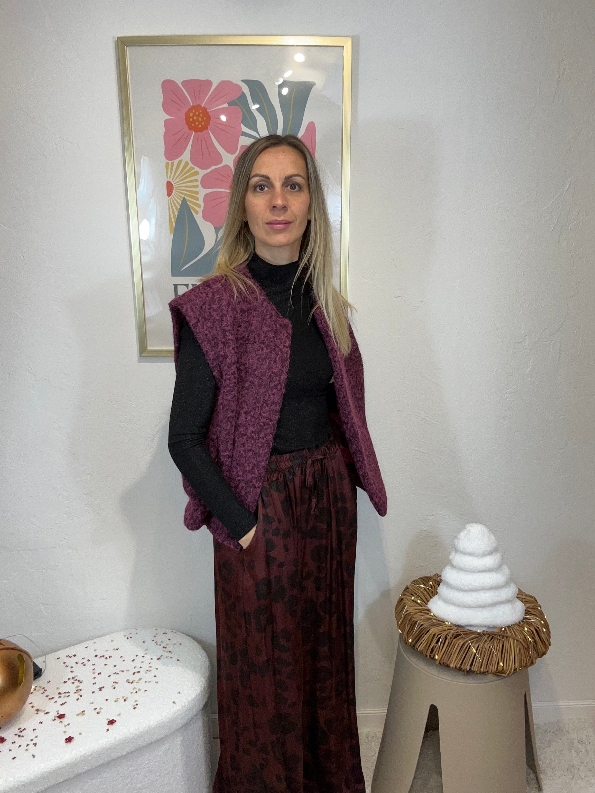 PANTALON SONI BORDEAUX