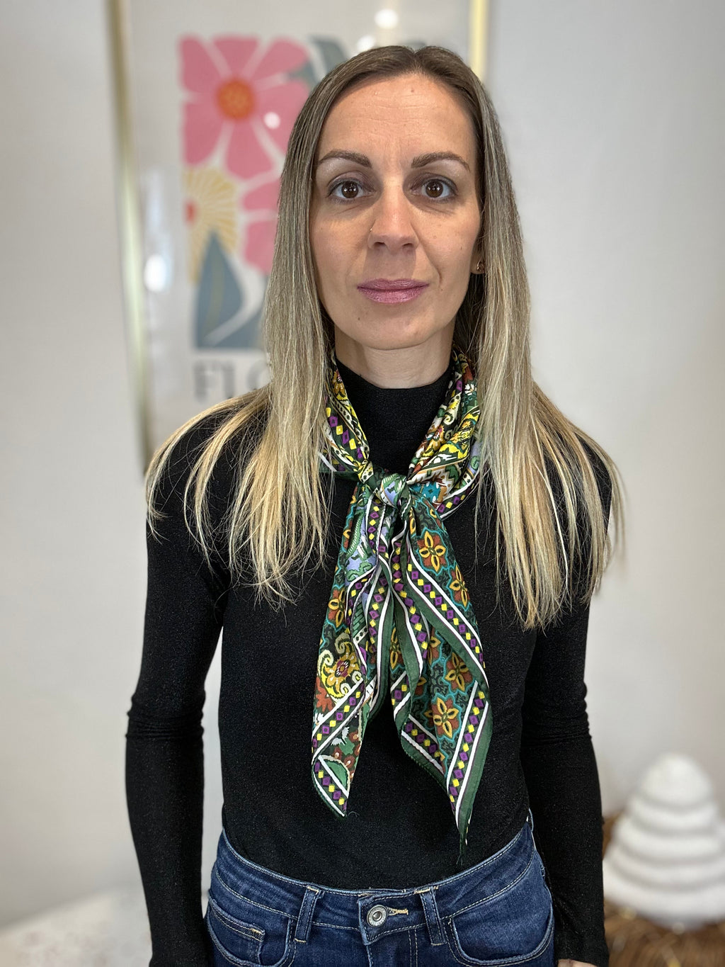 FOULARD OLIVE VERT