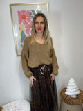 JUPE LEOPARD MARRON