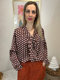 BLOUSE A POIS MARRON