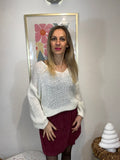 JUPE SHORT VELOURS BORDEAUX AMEL
