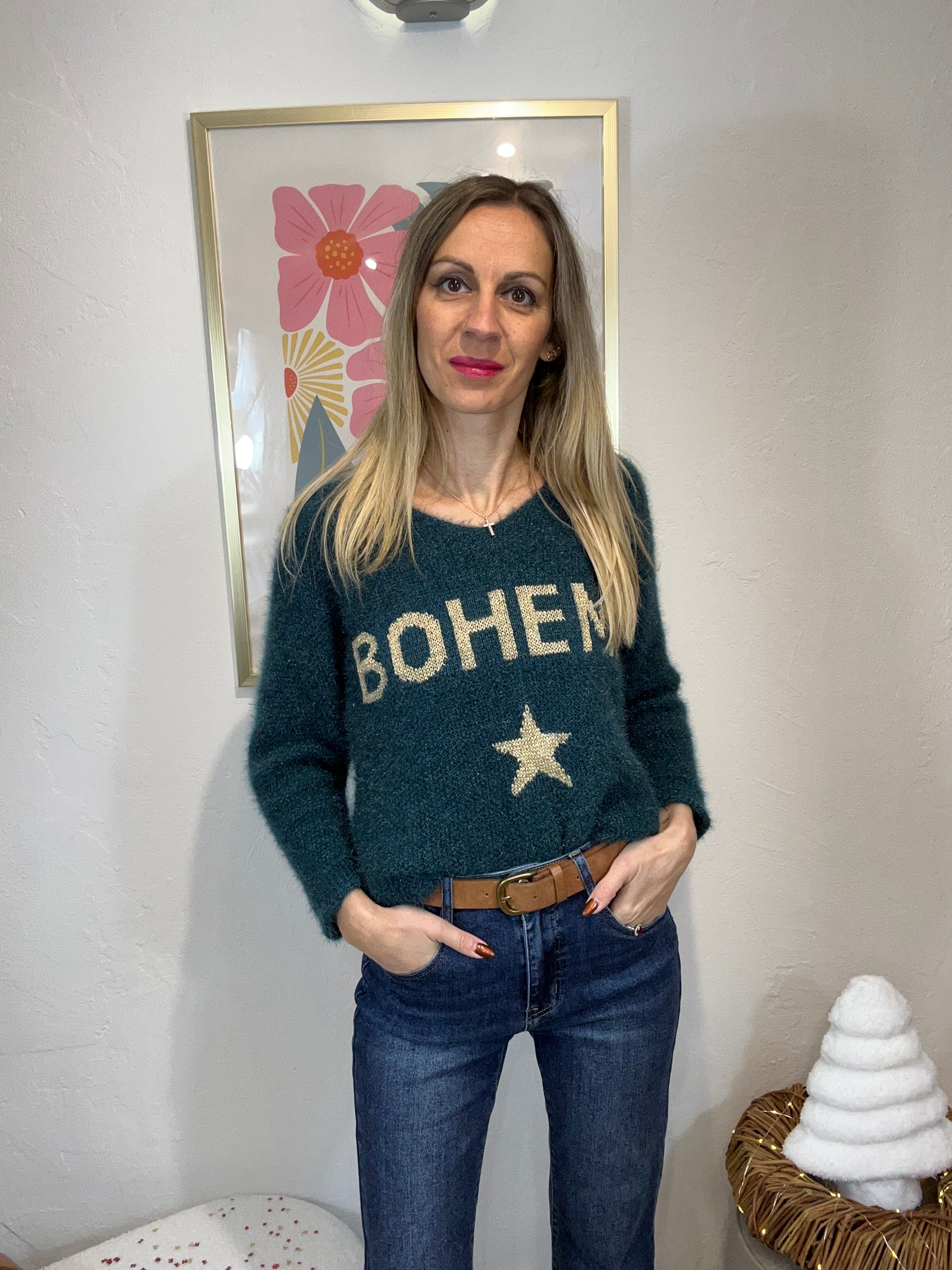 PULL BOHEME BLEU