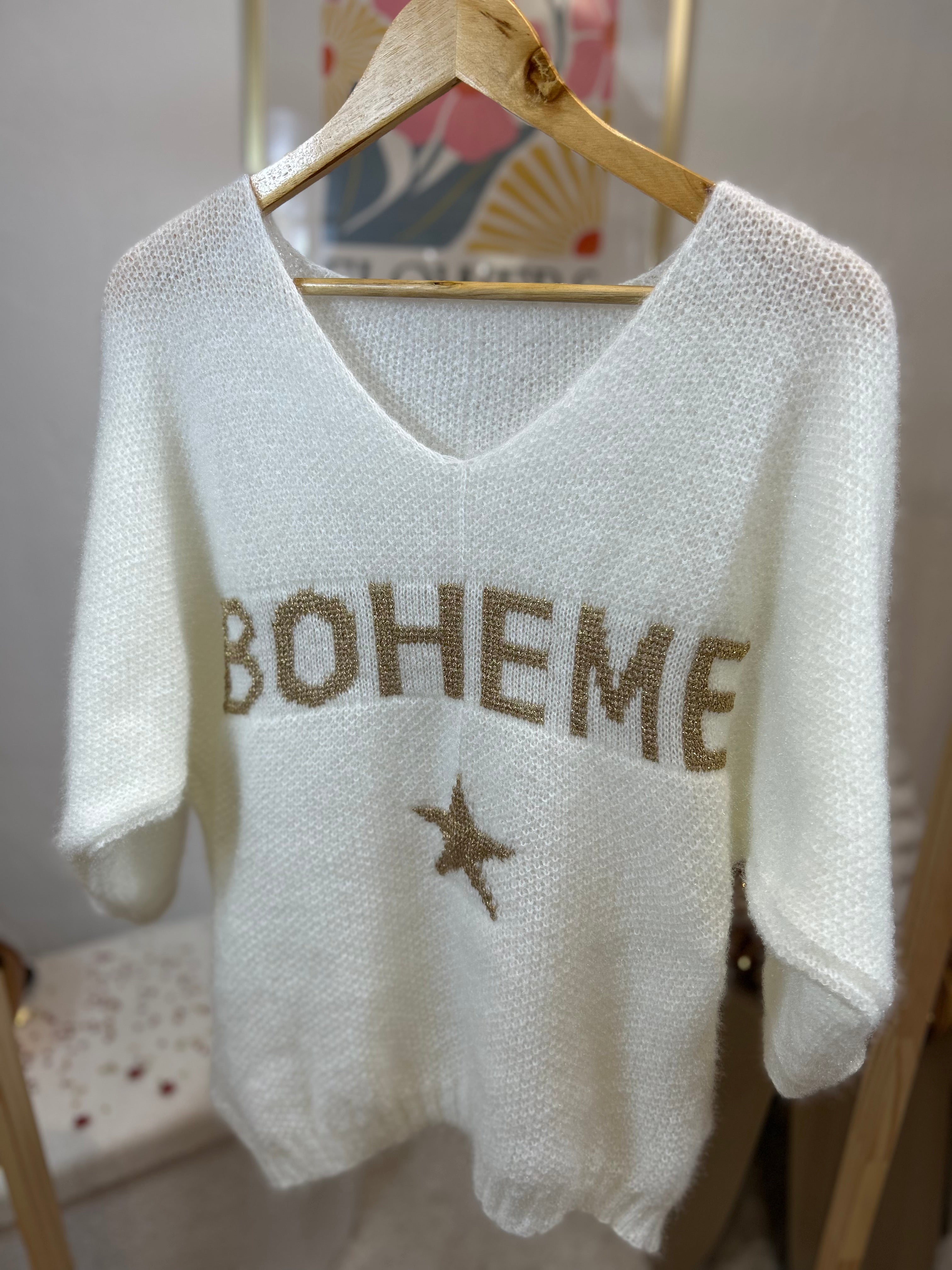 PULL BOHEME BLANC