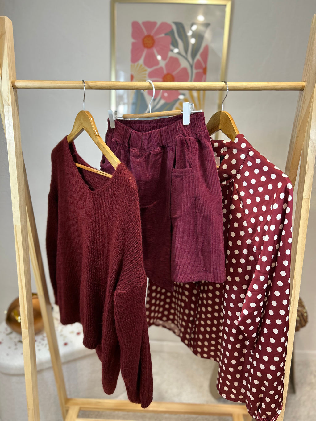 JUPE SHORT VELOURS BORDEAUX AMEL