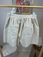 JUPE SHORT VELOURS AMEL ECRU