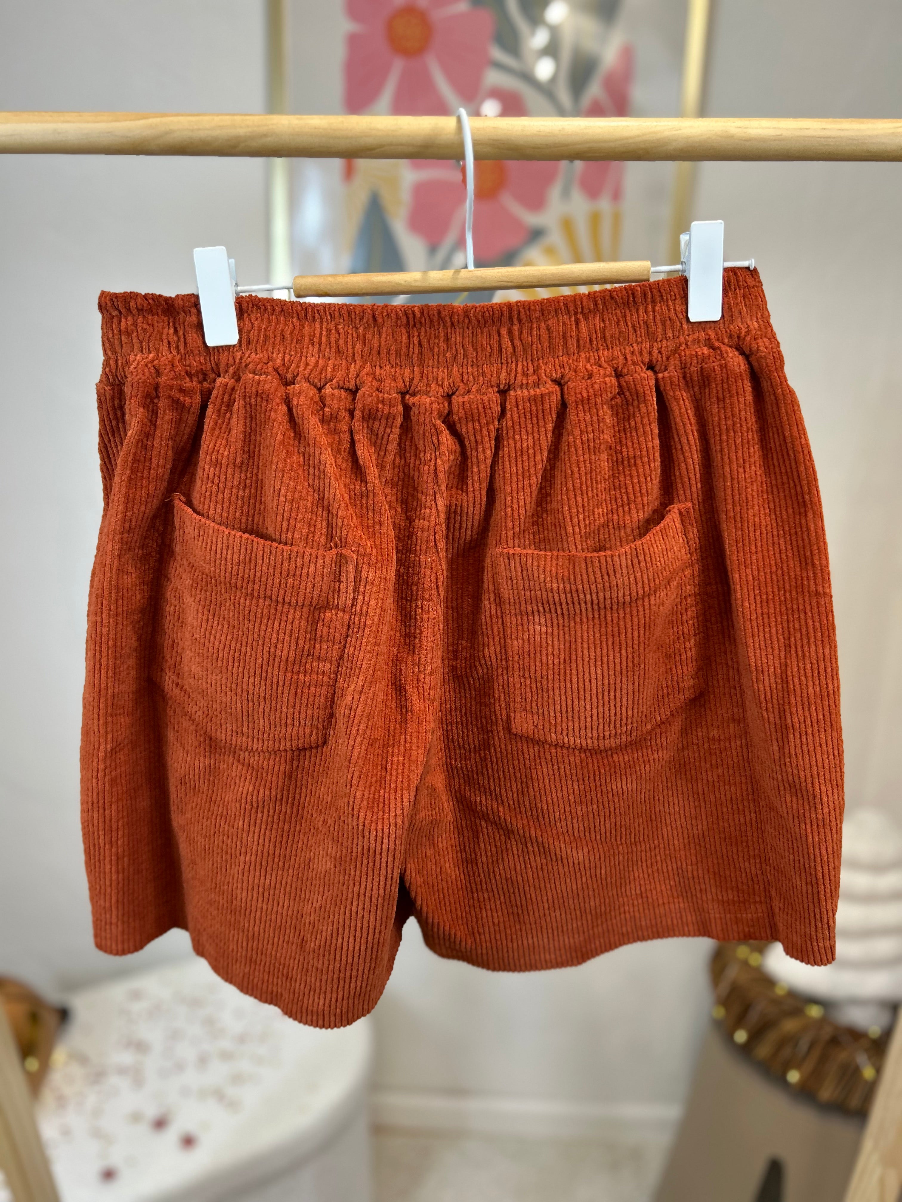 JUPE SHORT VELOURS AMEL BRIQUE