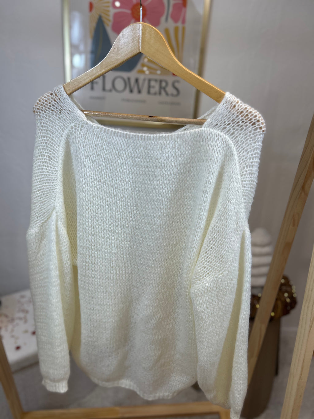 PULL COL V LISA BLANC