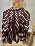 BLOUSE A POIS MARRON