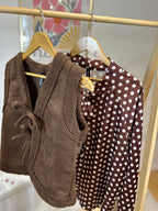 BLOUSE A POIS MARRON