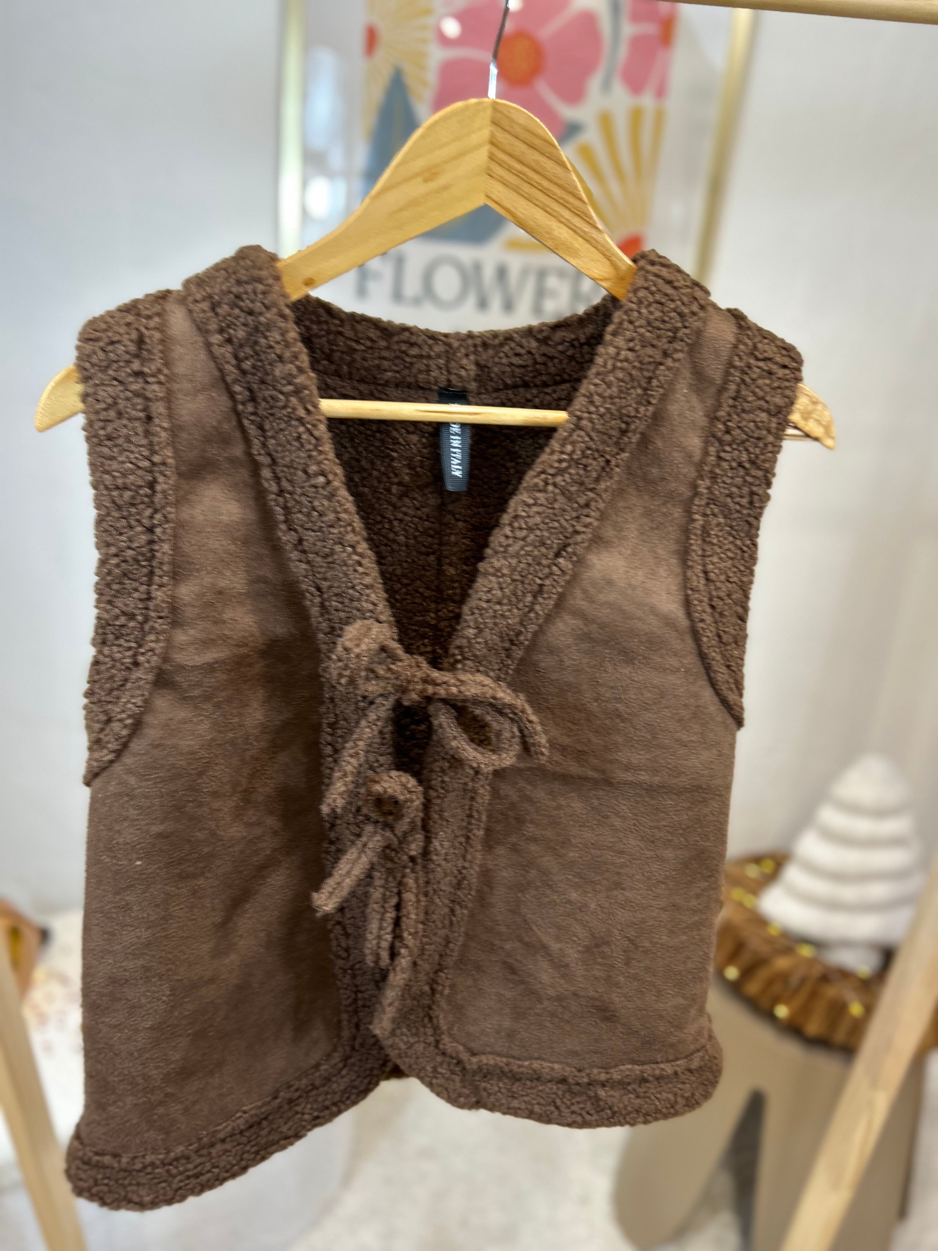 GILET EMY NOEUDS MARRON