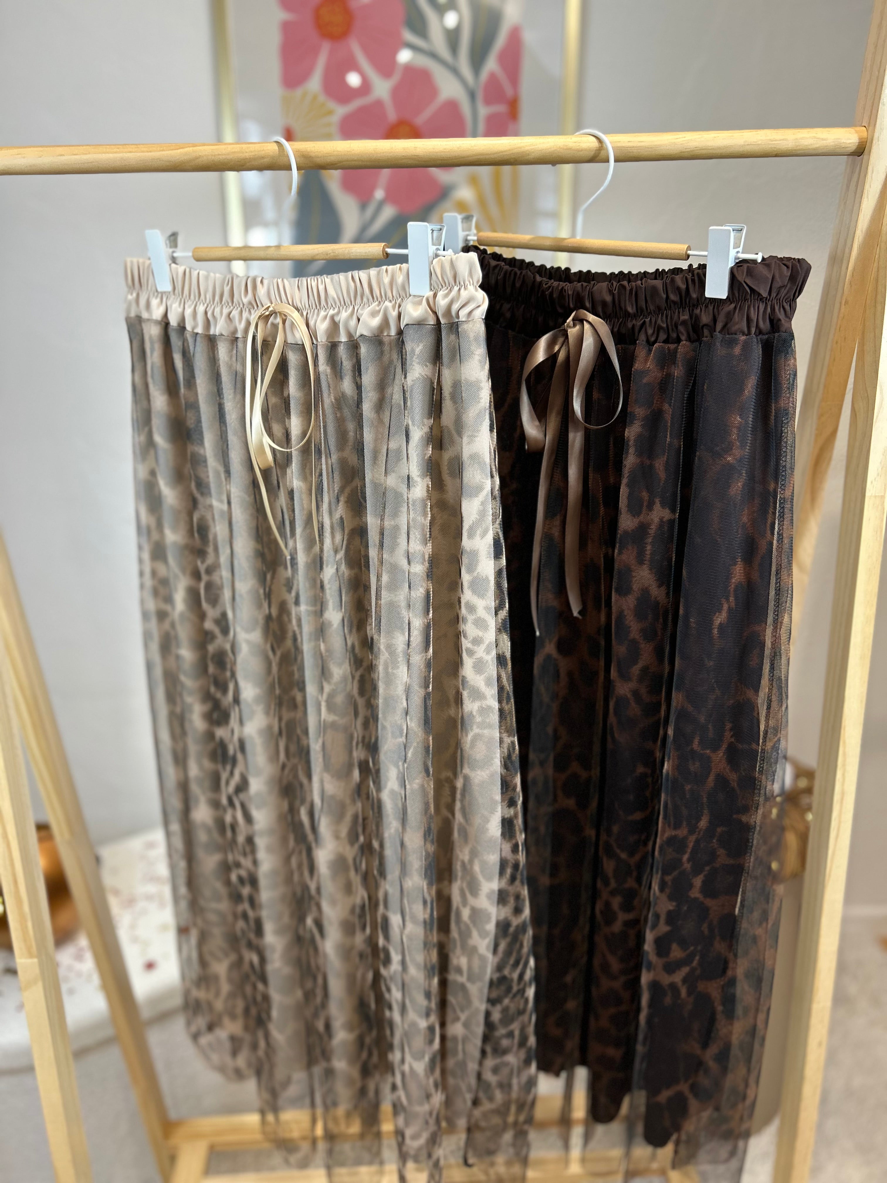 JUPE LEOPARD MARRON