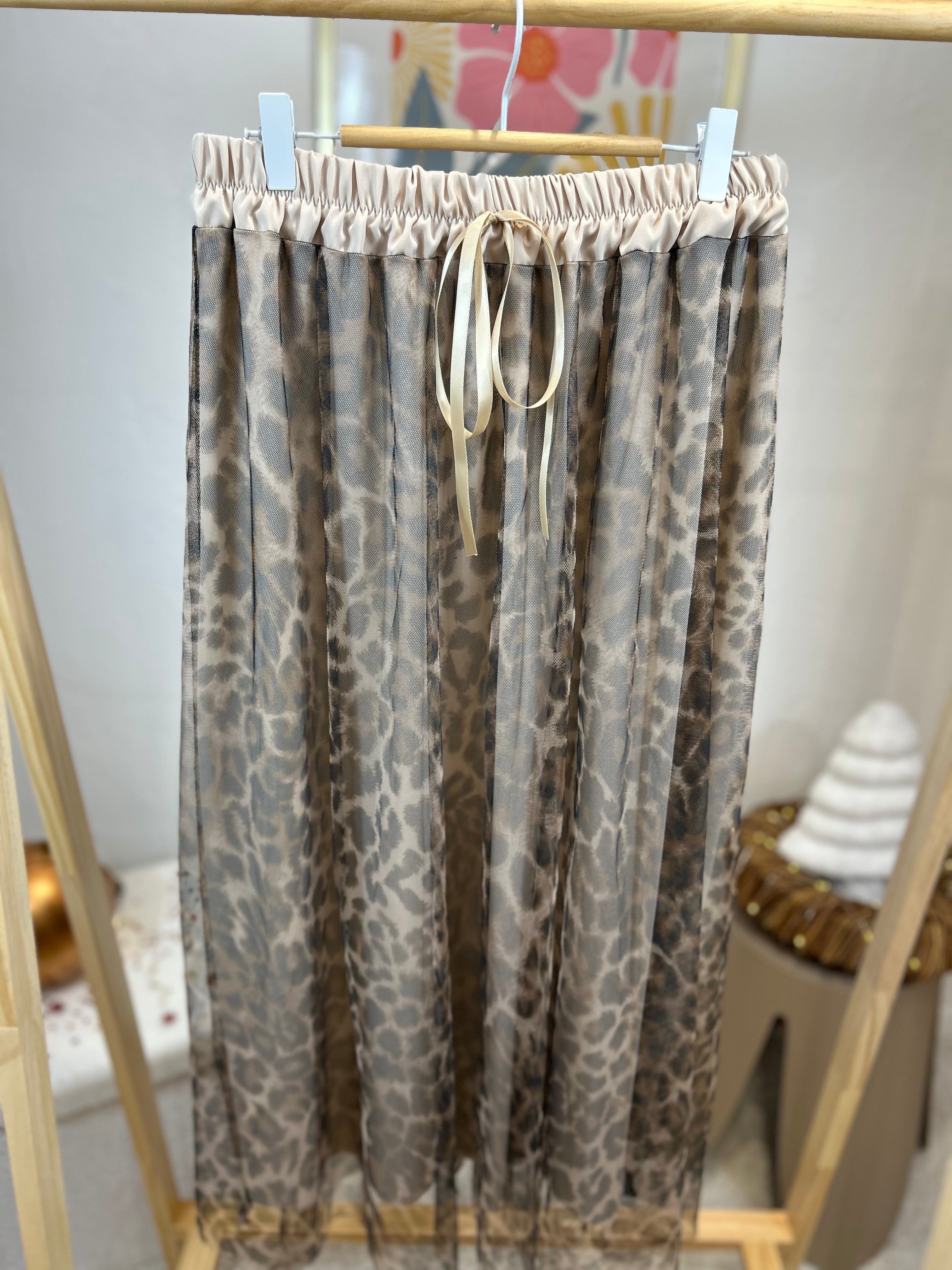 JUPE LEOPARD BEIGE