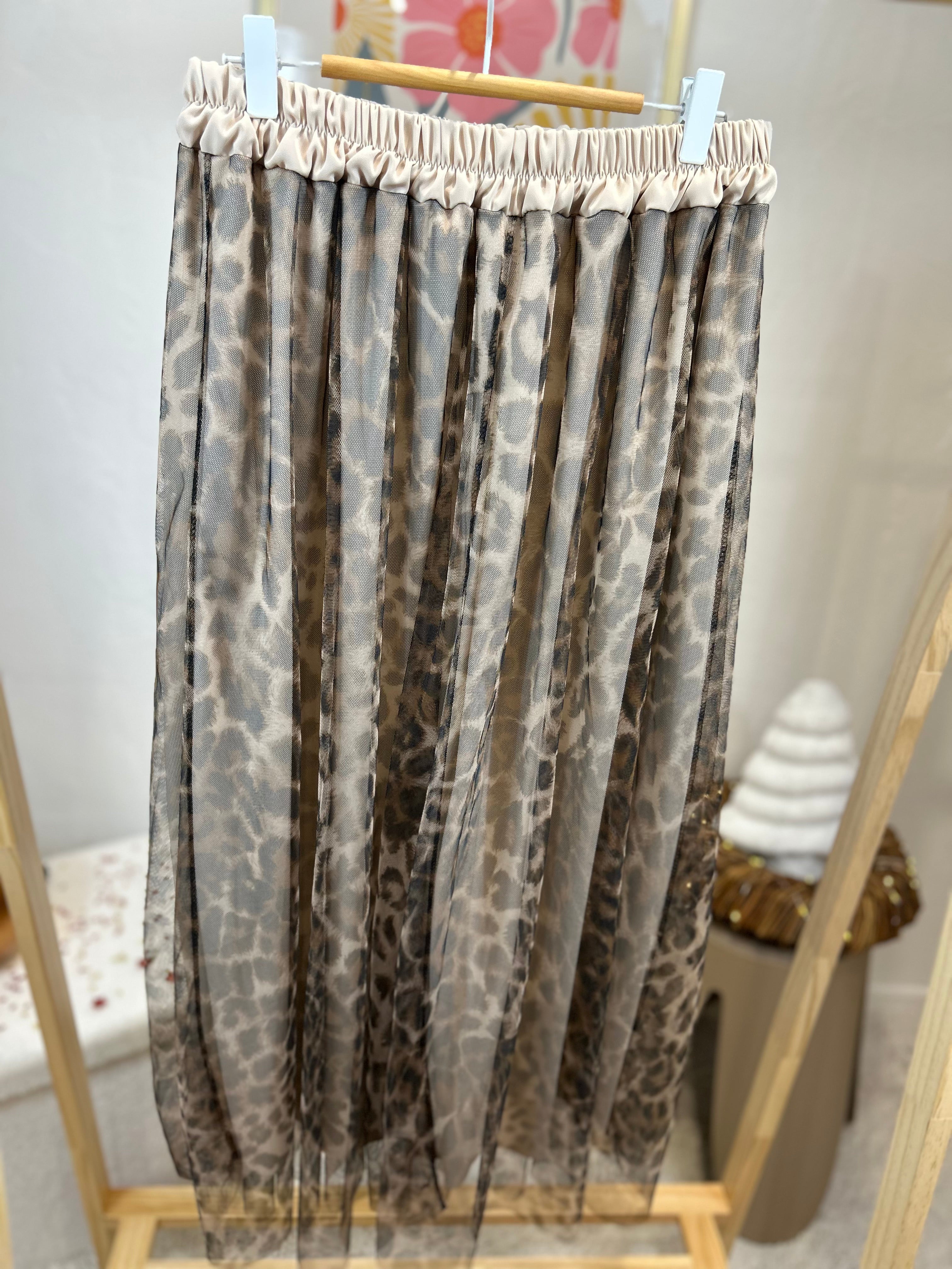 JUPE LEOPARD BEIGE