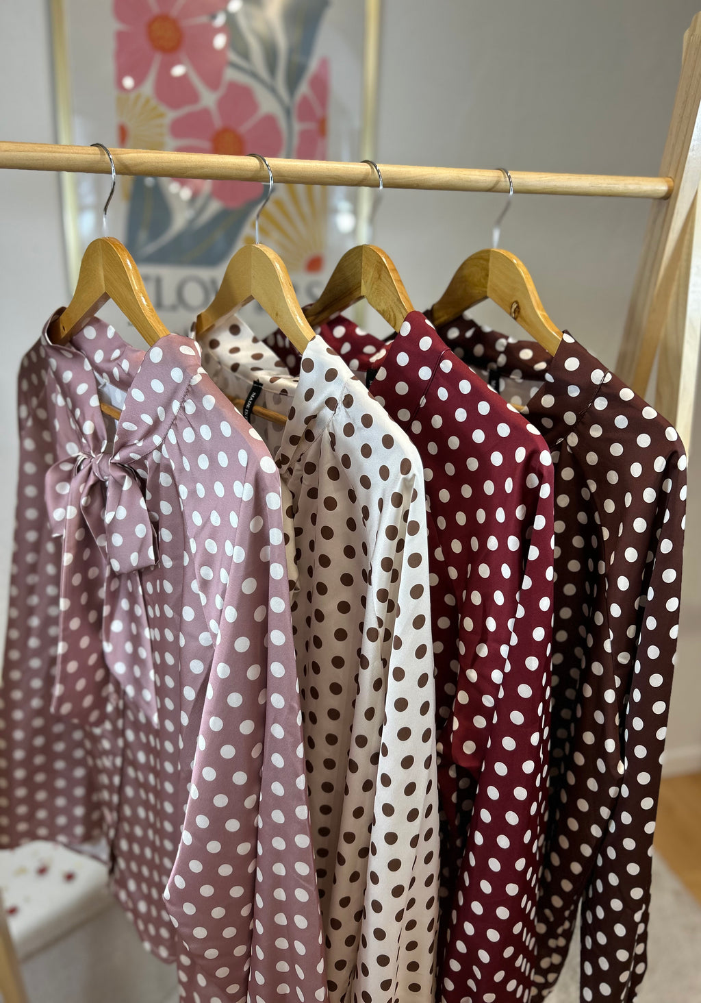 BLOUSE A POIS MARRON