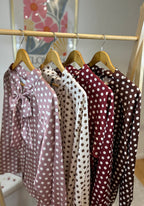 BLOUSE A POIS MARRON