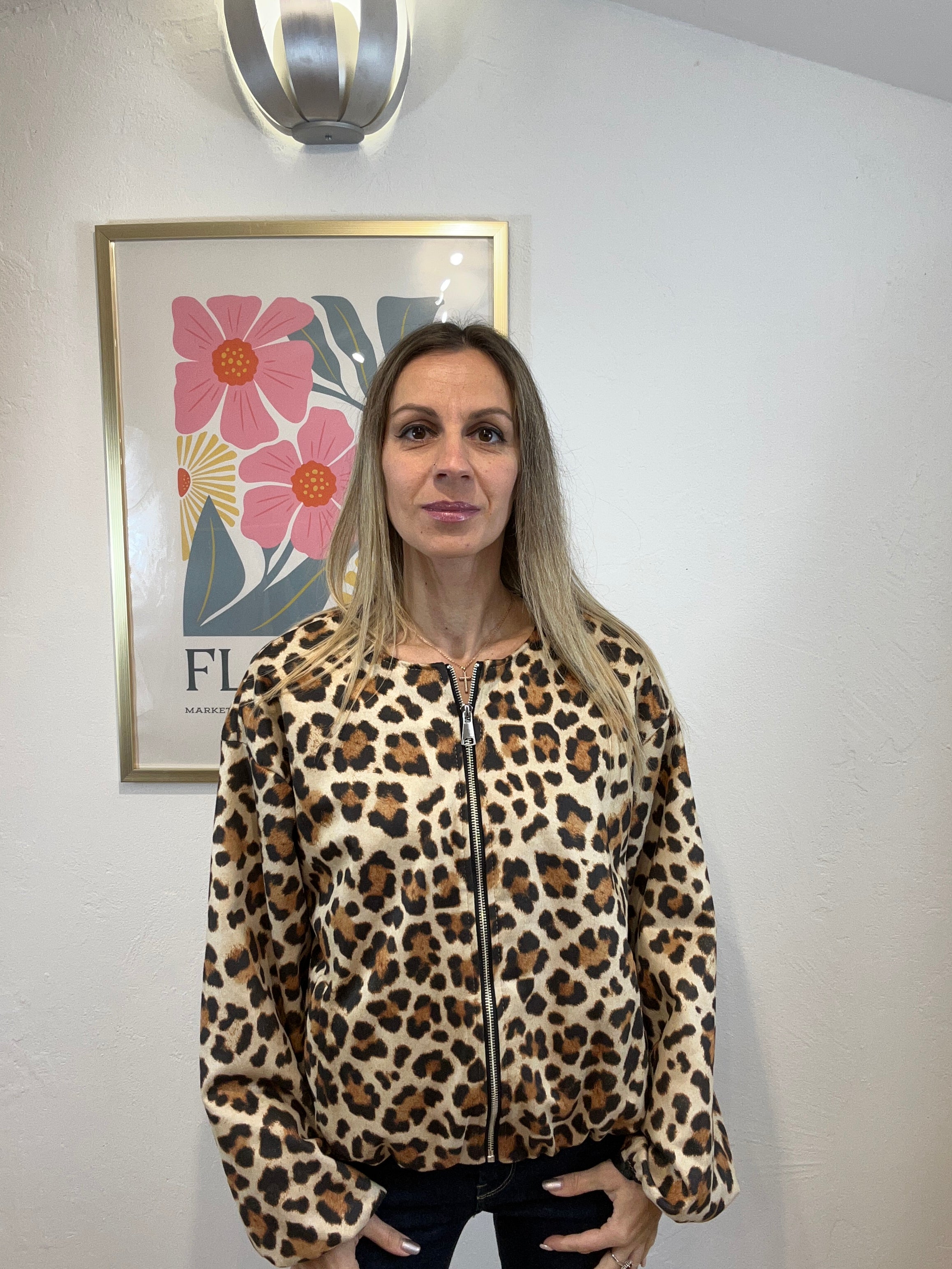 VESTE ABY DAIM LEOPARD