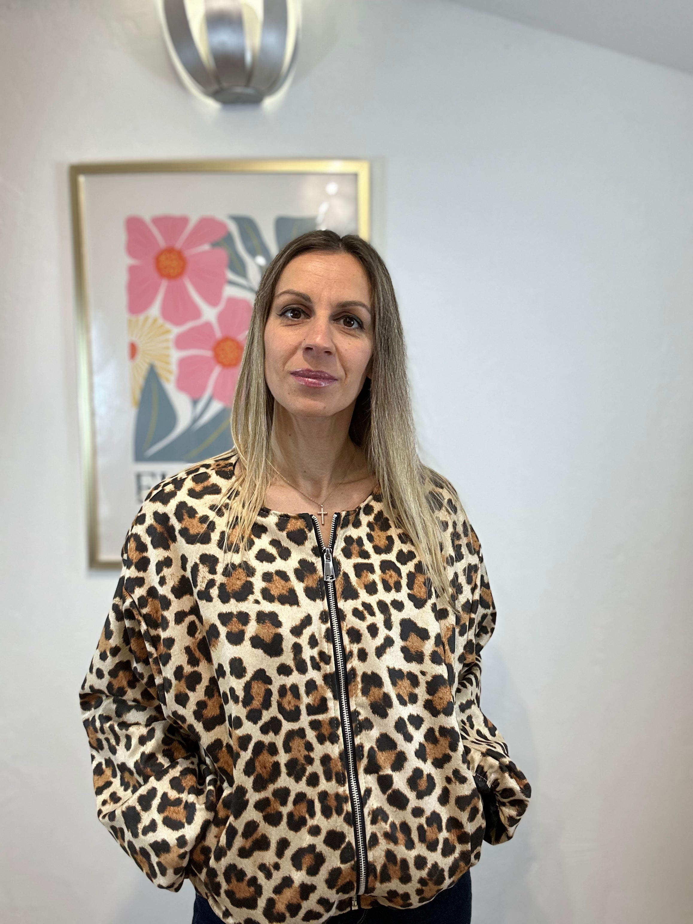 VESTE ABY DAIM LEOPARD