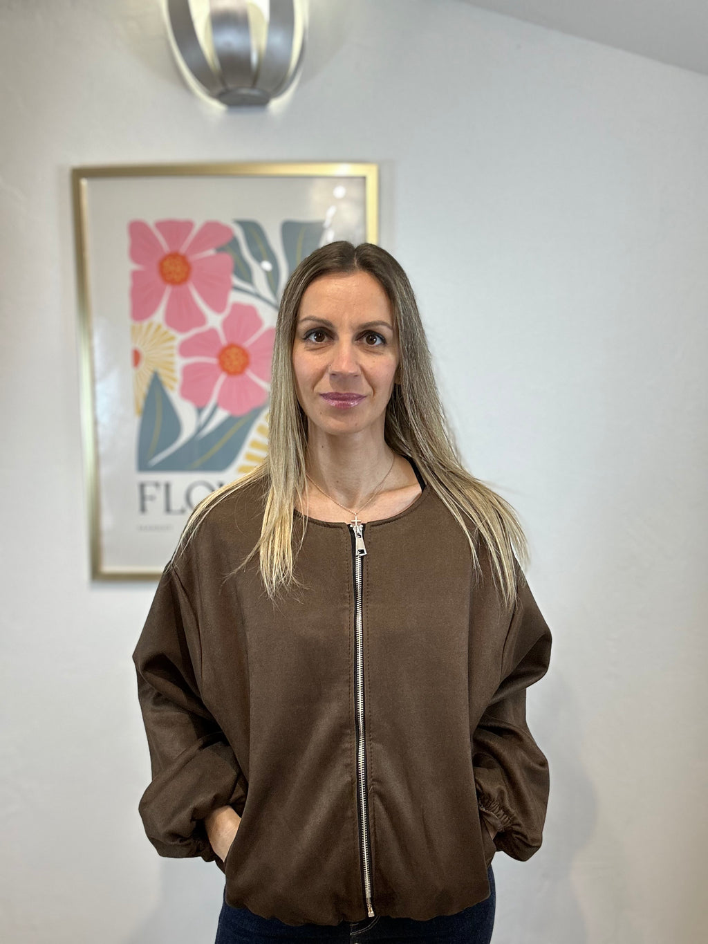 VESTE ABY DAIM CHOCOLAT