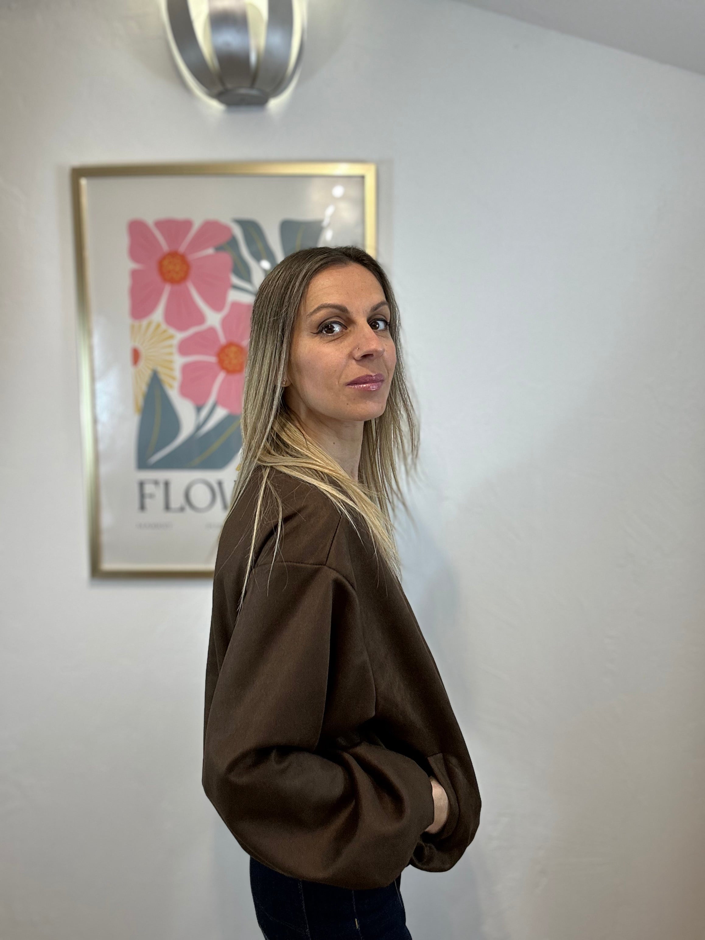 VESTE ABY DAIM CHOCOLAT