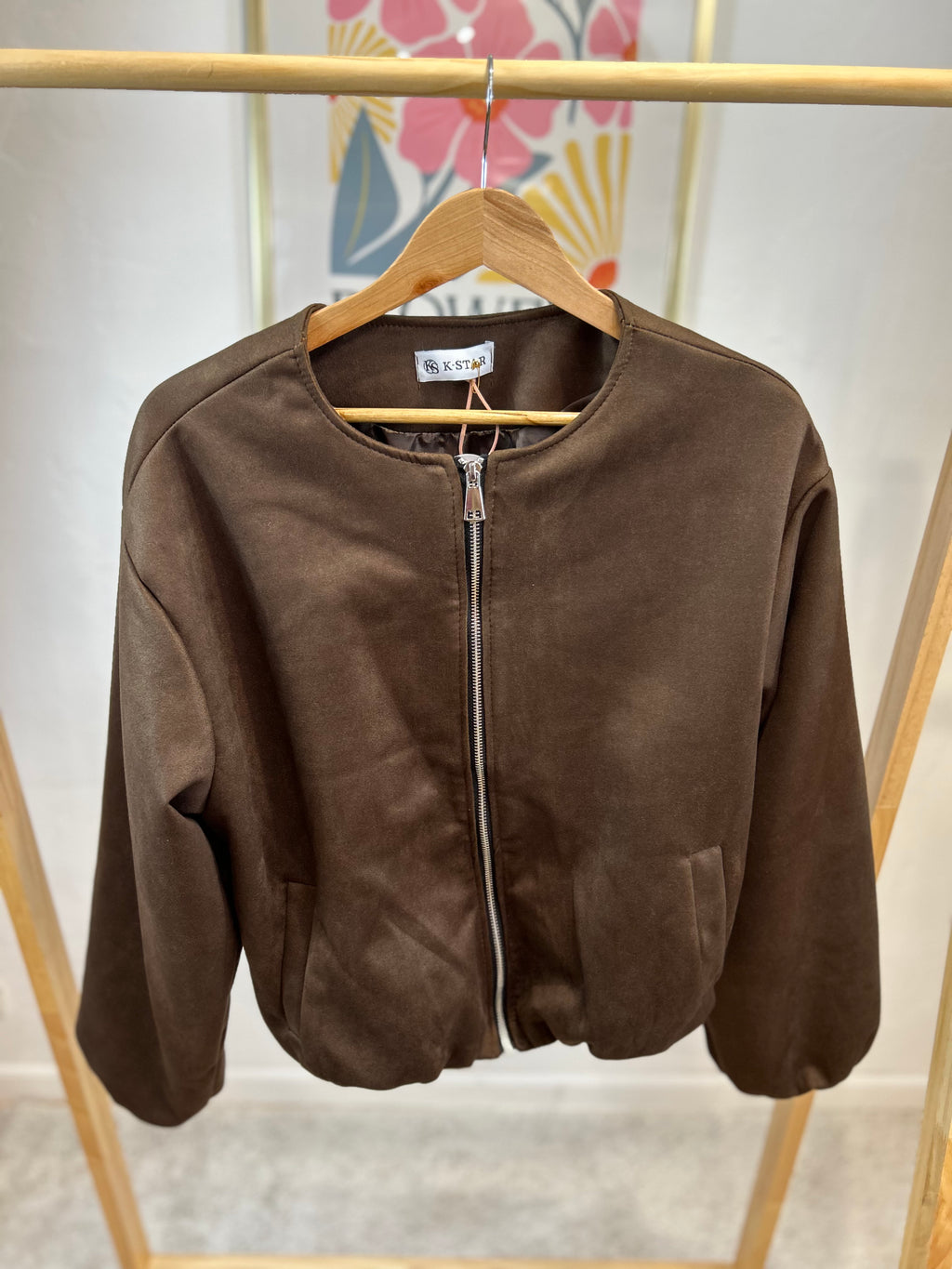 VESTE ABY DAIM CHOCOLAT