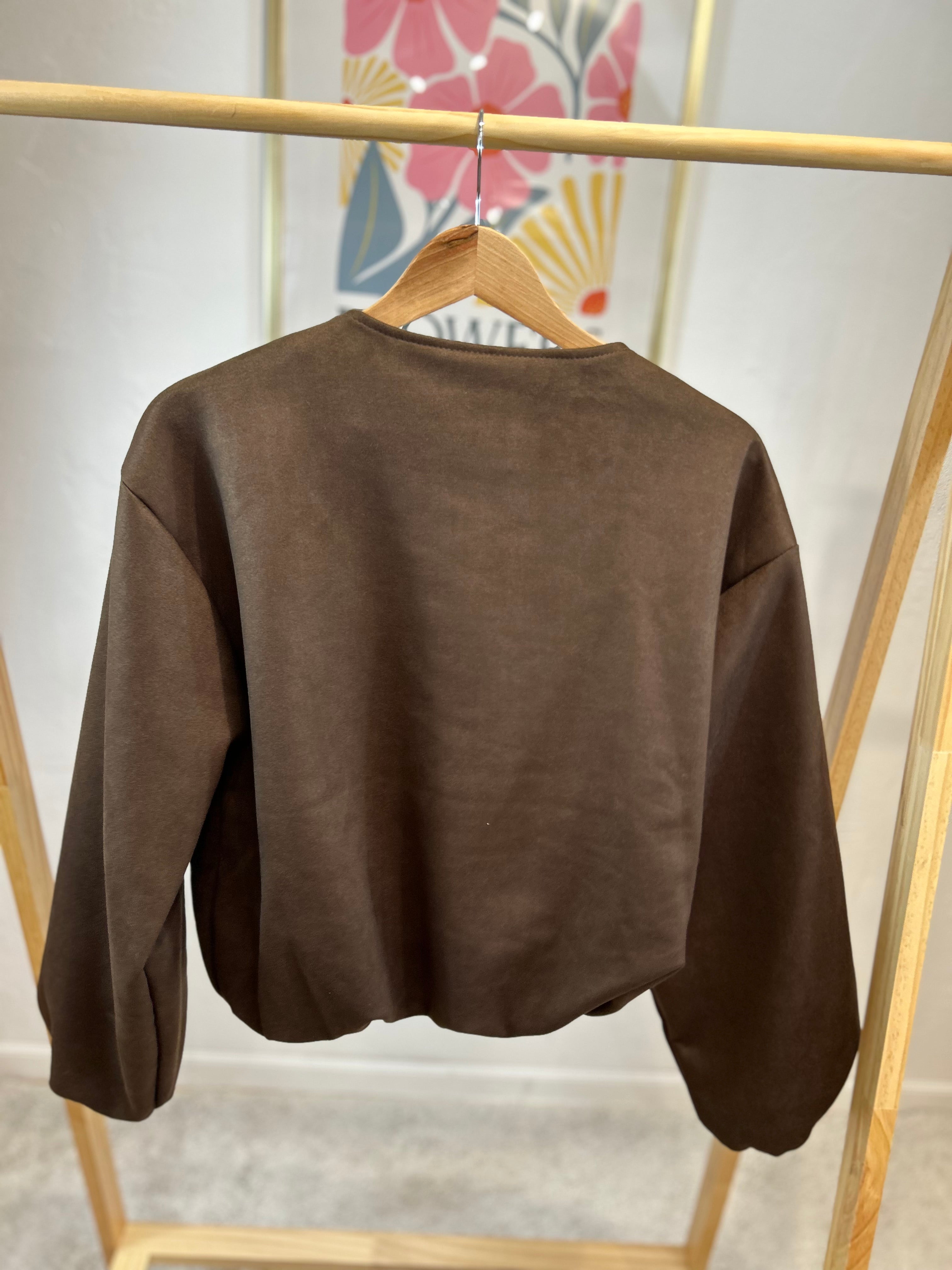 VESTE ABY DAIM CHOCOLAT