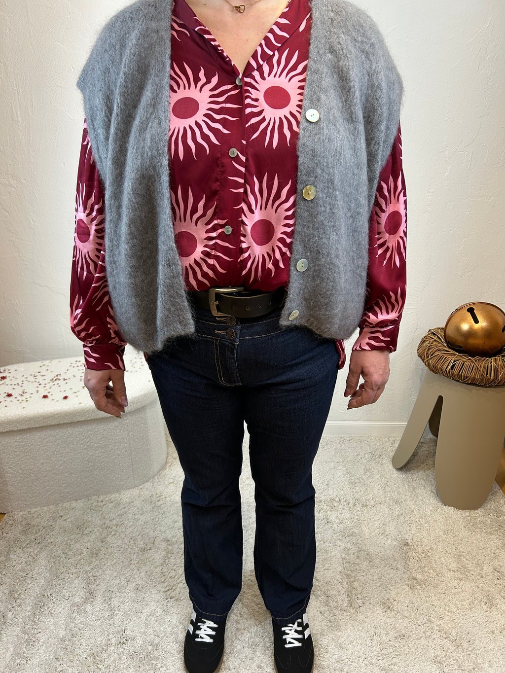 GILET MARION MOHAIR GRIS