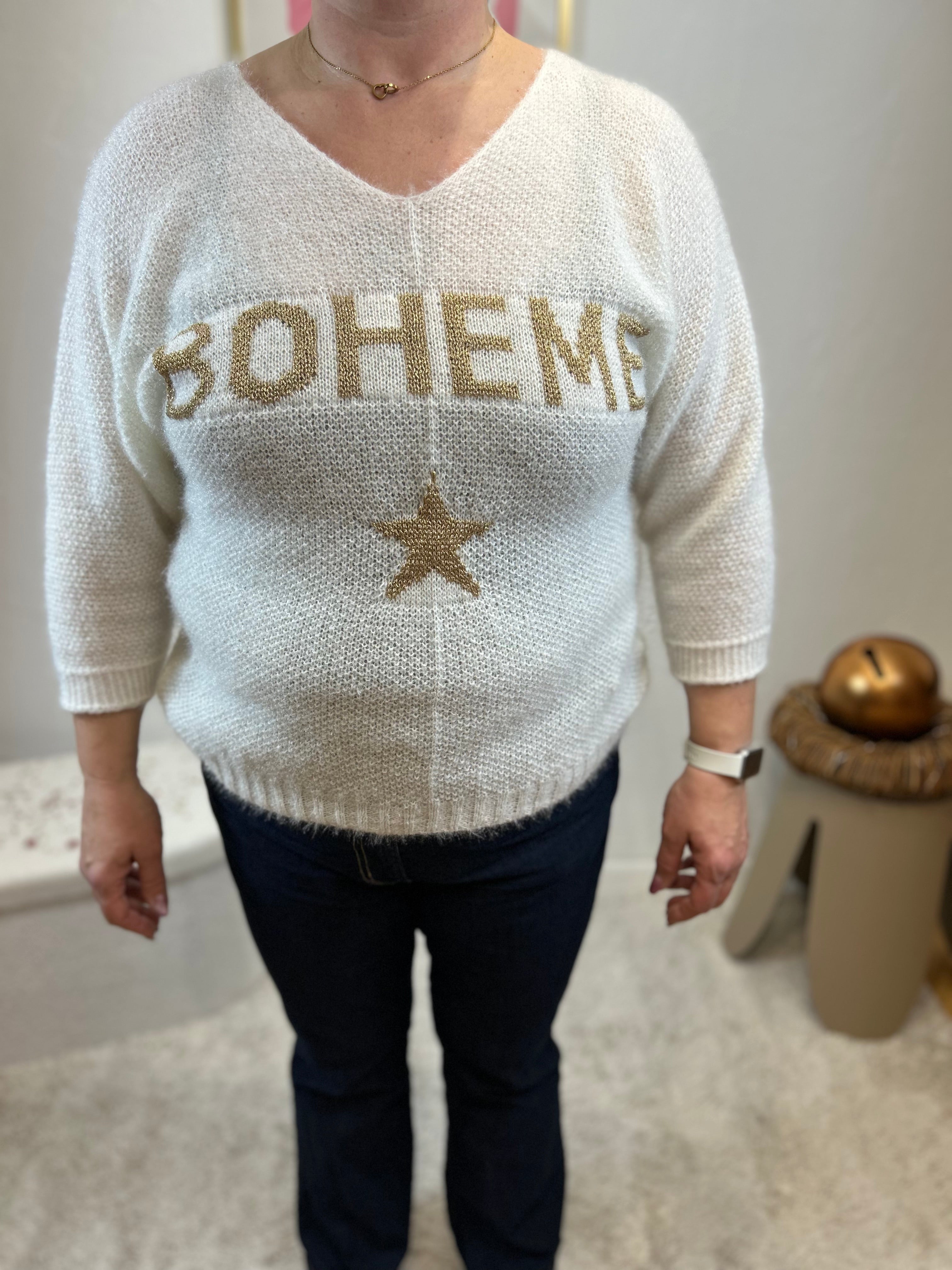 PULL BOHEME BLANC