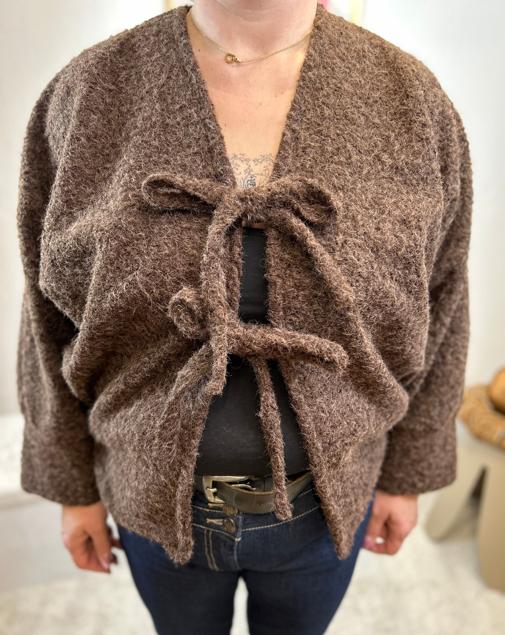 GILET LANA MARRON