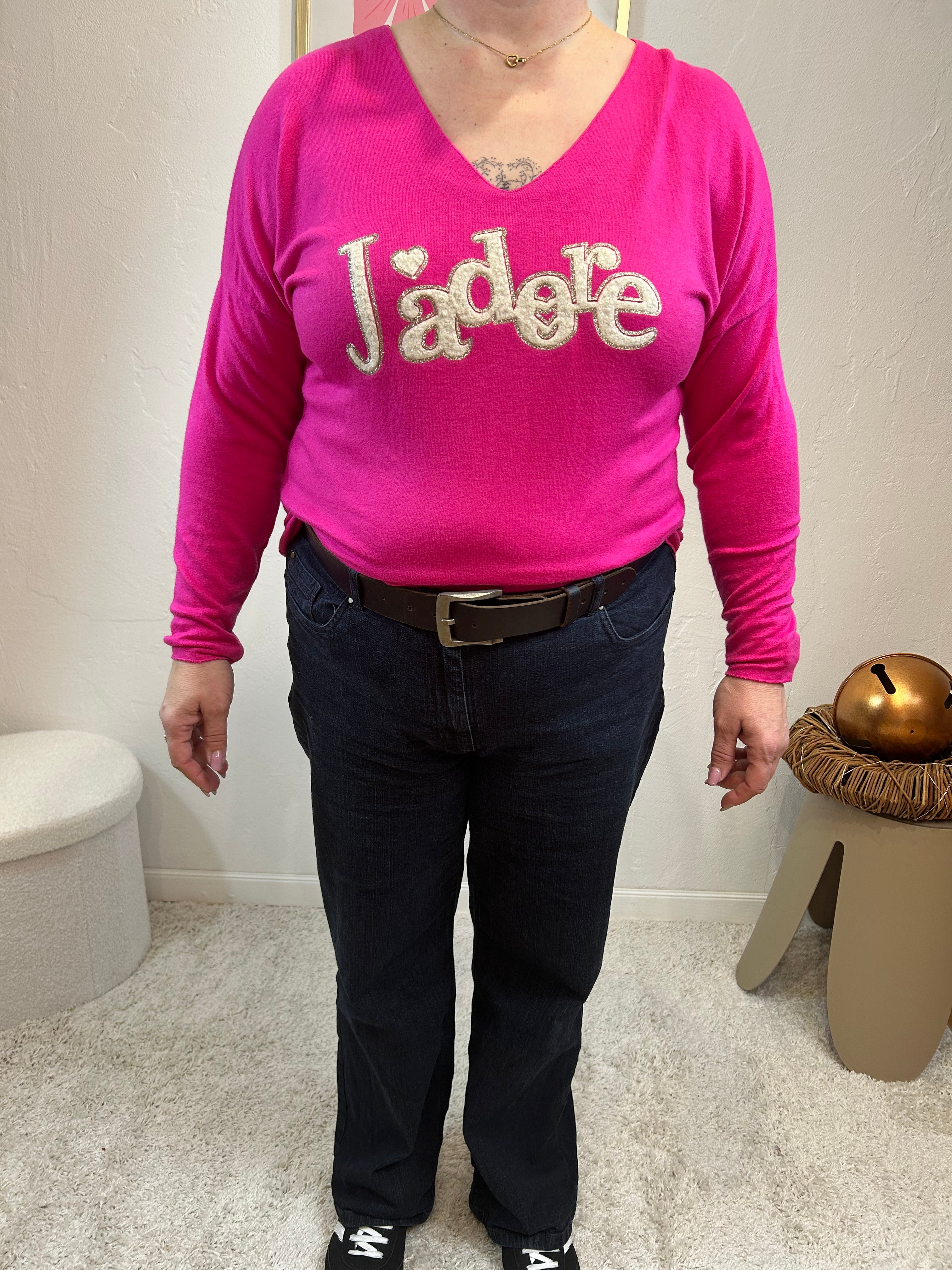 PULL "J'ADORE" FUCHSIA GRACIEUSES