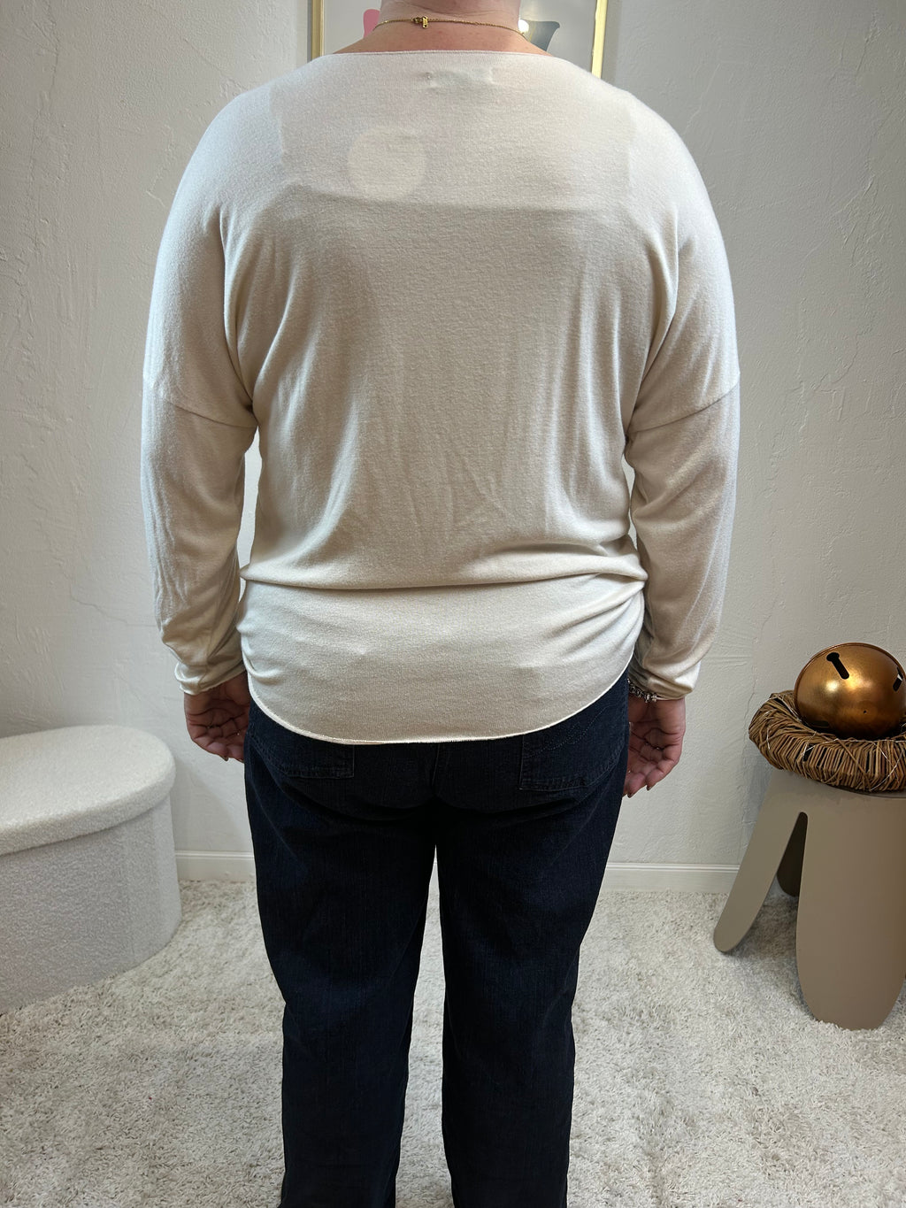 PULL "J'ADORE" ECRU GRACIEUSES