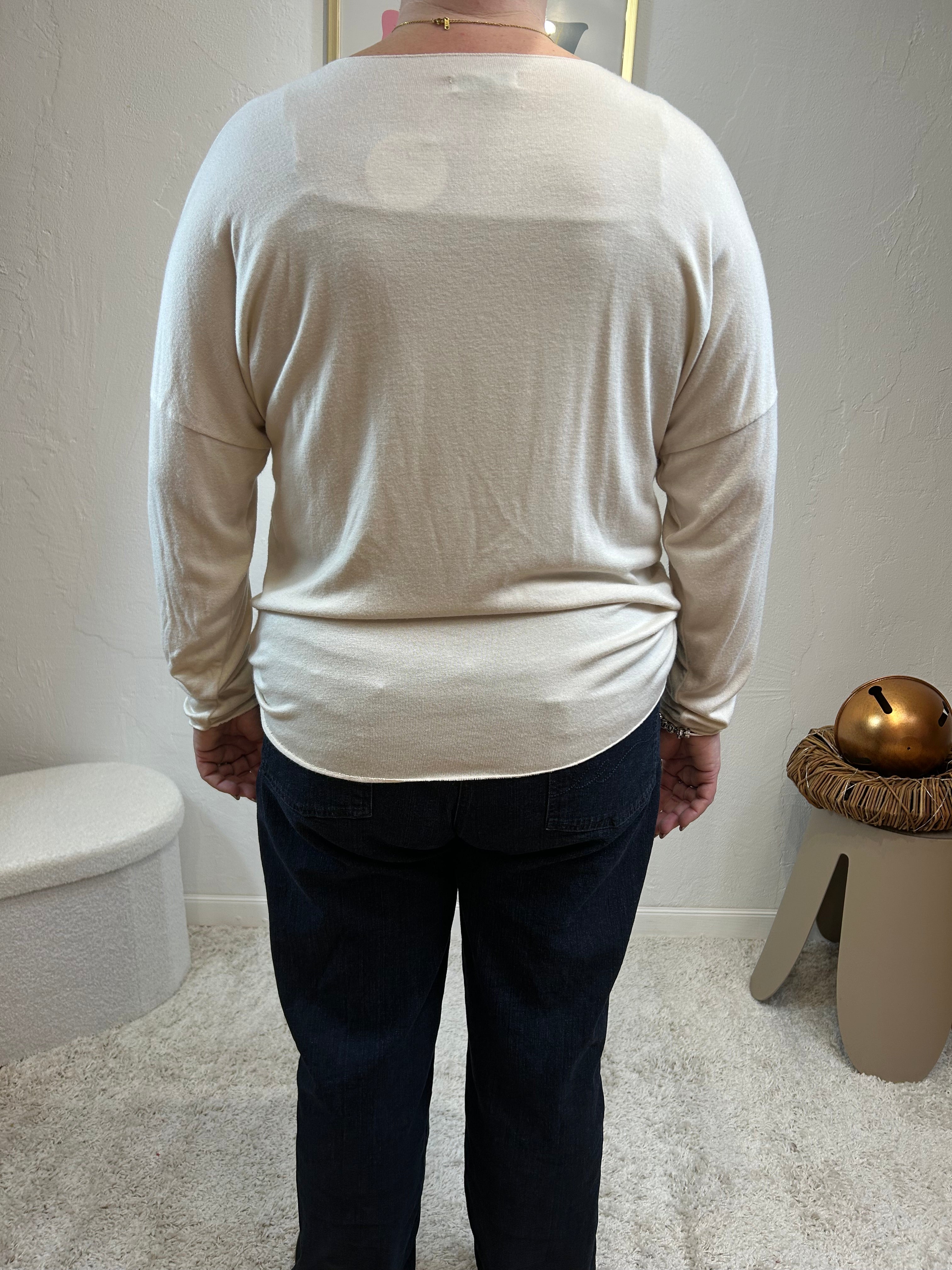 PULL "J'ADORE" ECRU GRACIEUSES